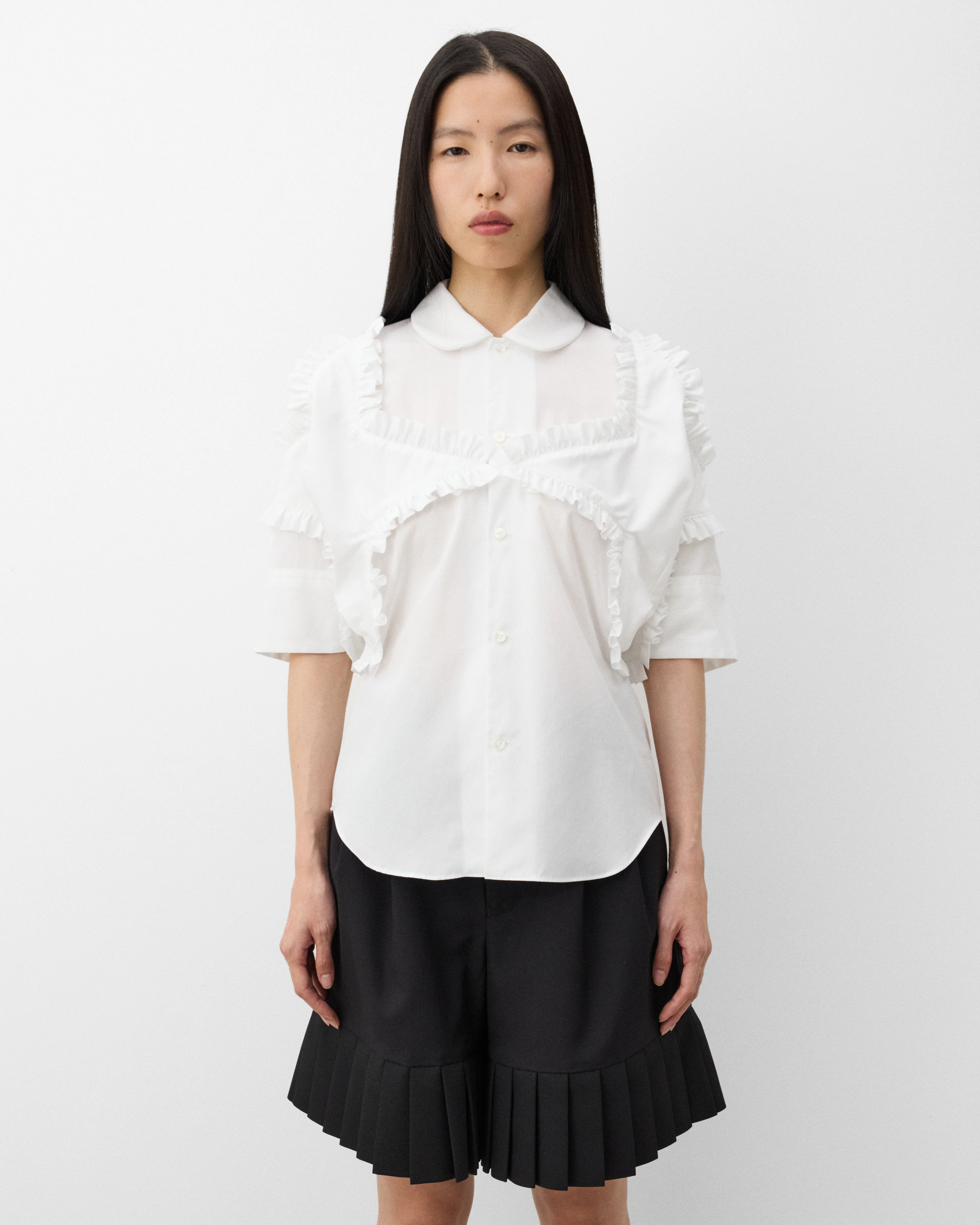 Noir Kei Ninomiya - Women's Ruffle Blouse - (White) - Image 3