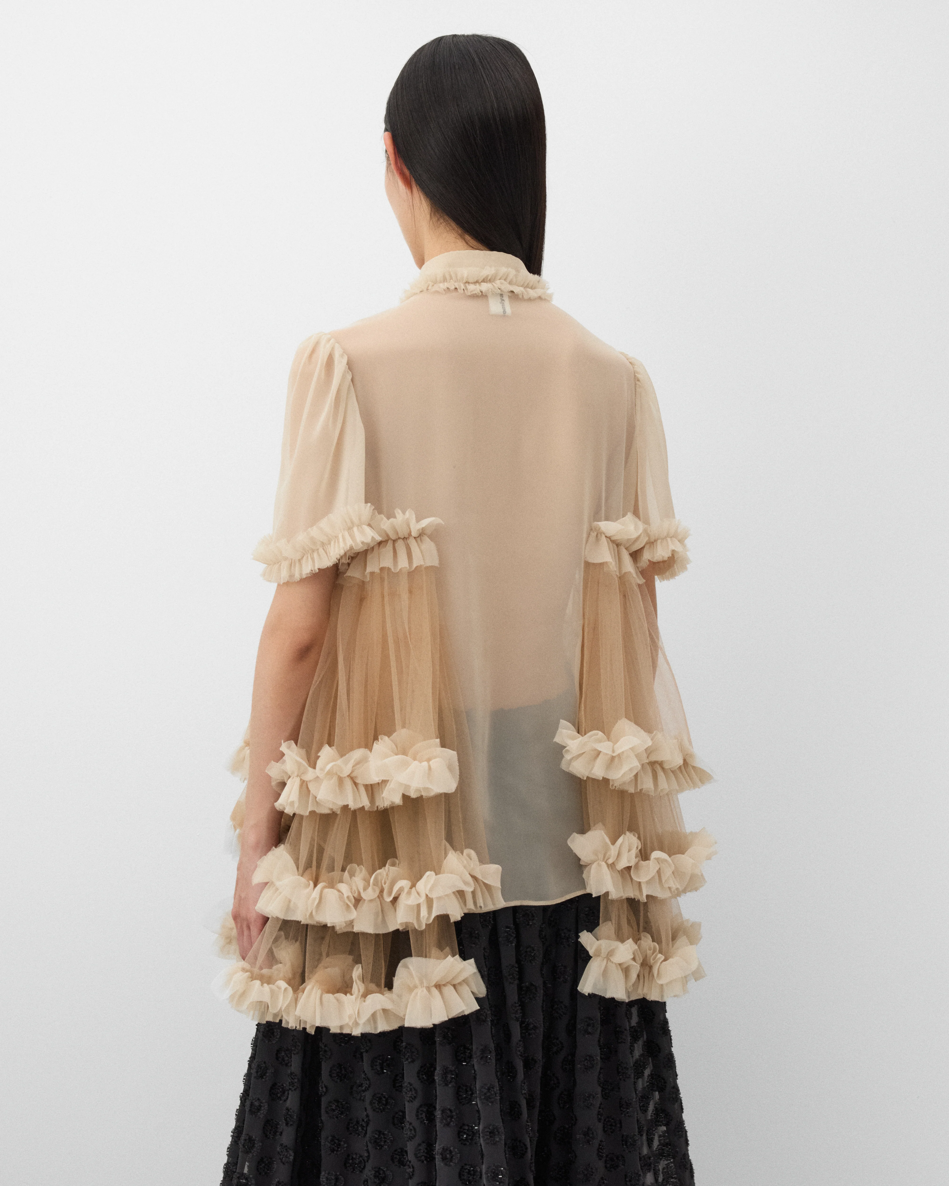 Noir Kei Ninomiya - Women's Tiered Georgette Blouse - (Beige) - Image 5