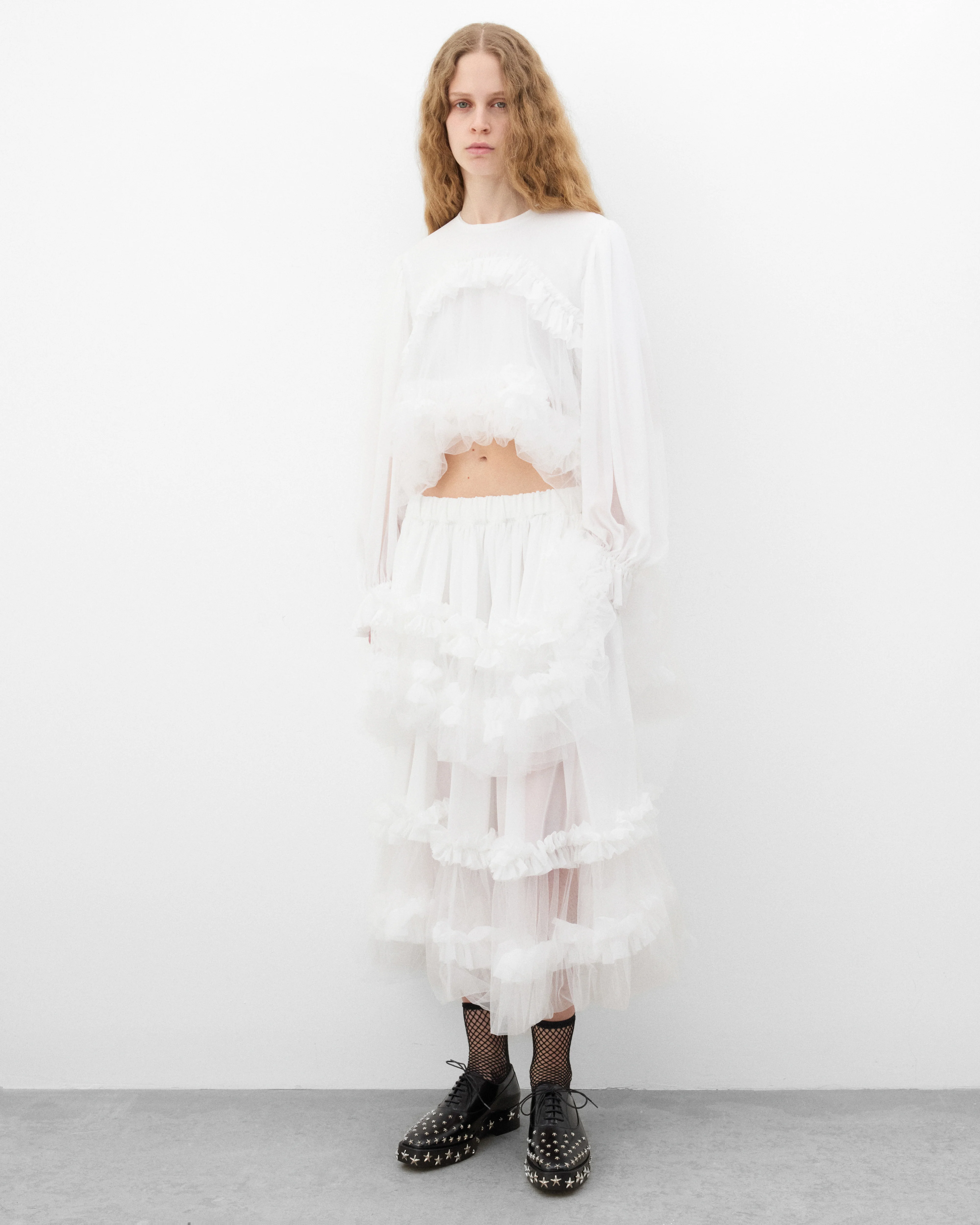 Noir Kei Ninomiya - Women's Draped Sleeve Blouse - (White) - Image 6