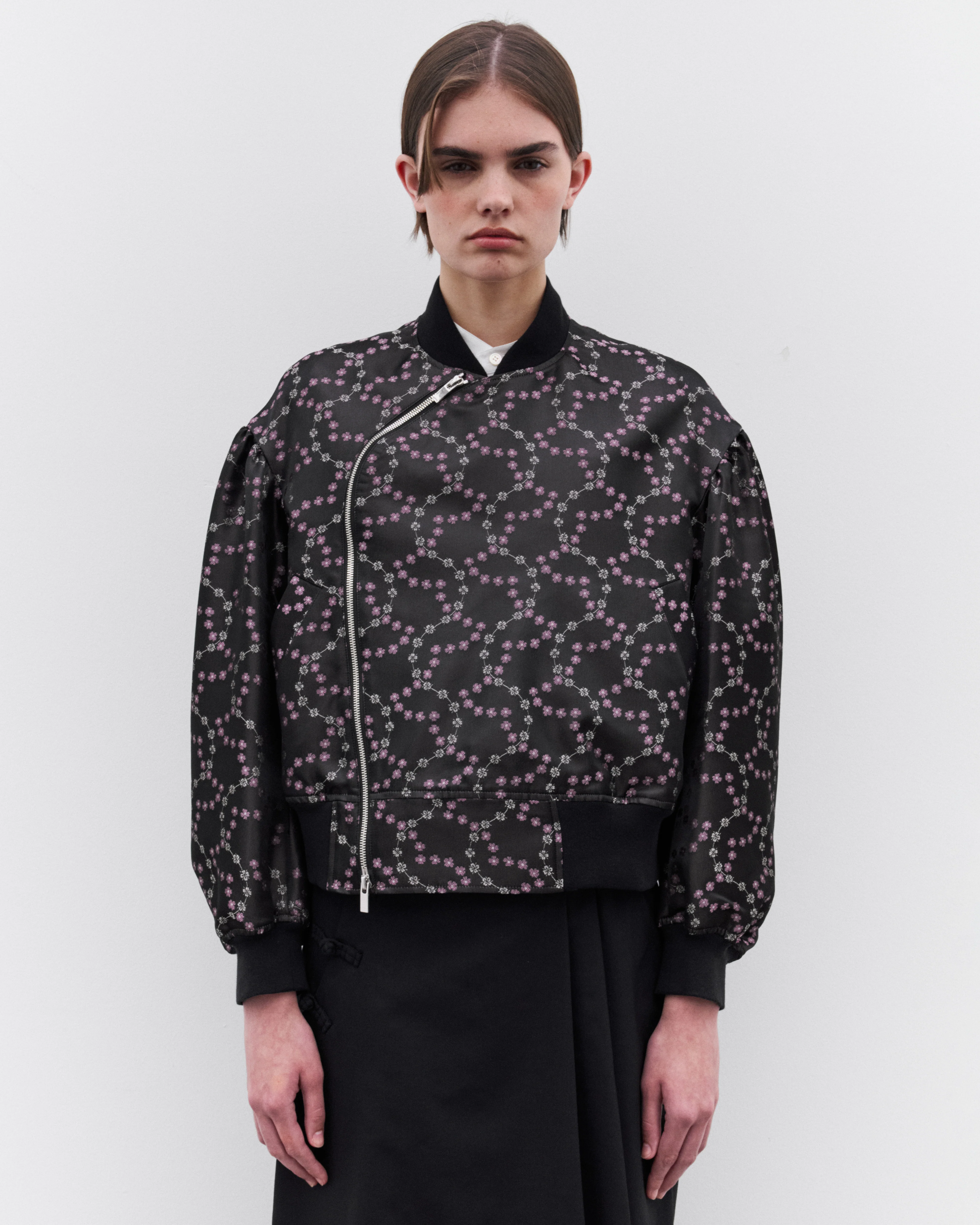 Noir Kei Ninomiya - Women’s Floral Bomber Jacket - (Black) - Image 3