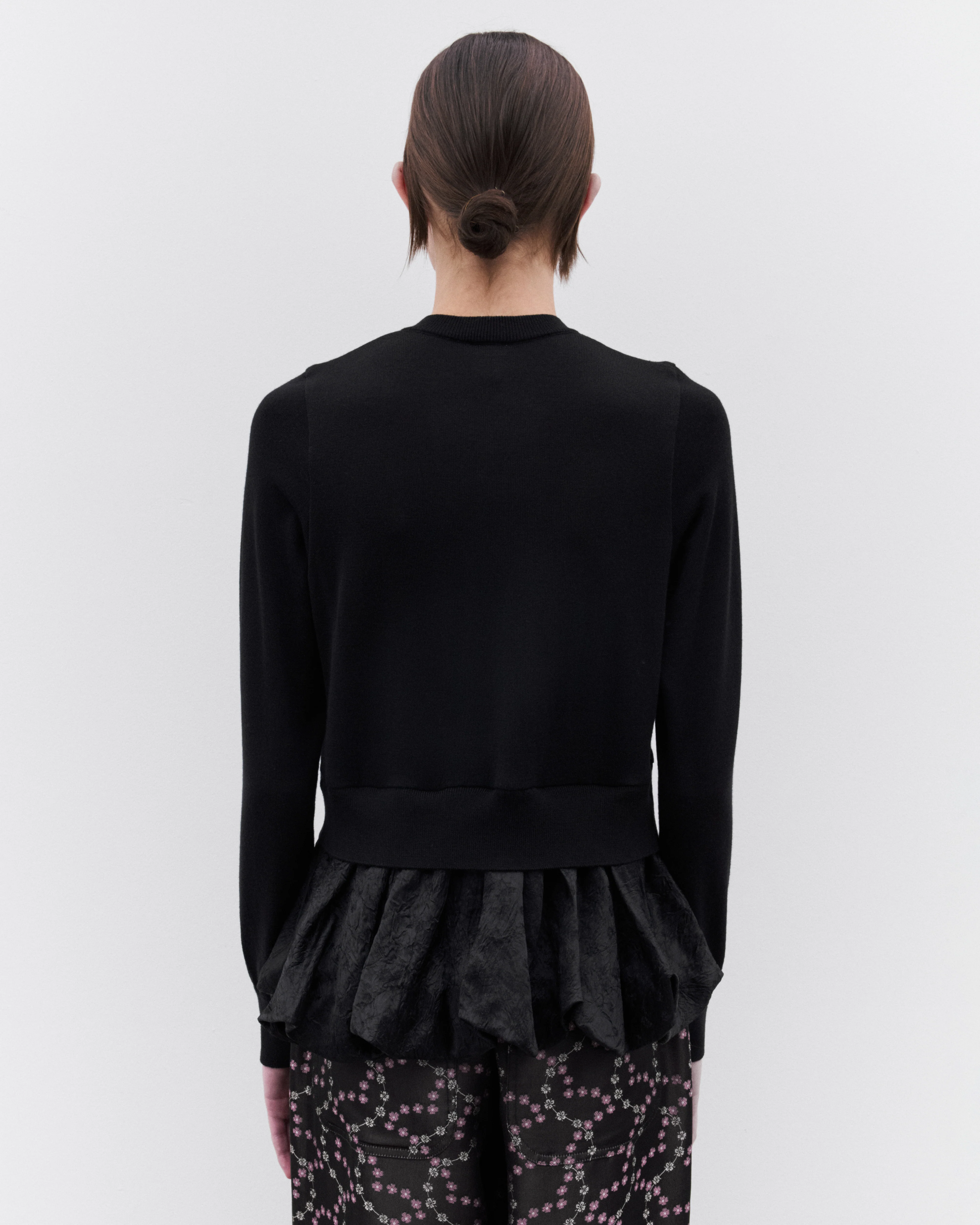 Noir Kei Ninomiya - Women’s Peplum Hem Cardigan - (Black) - Image 4