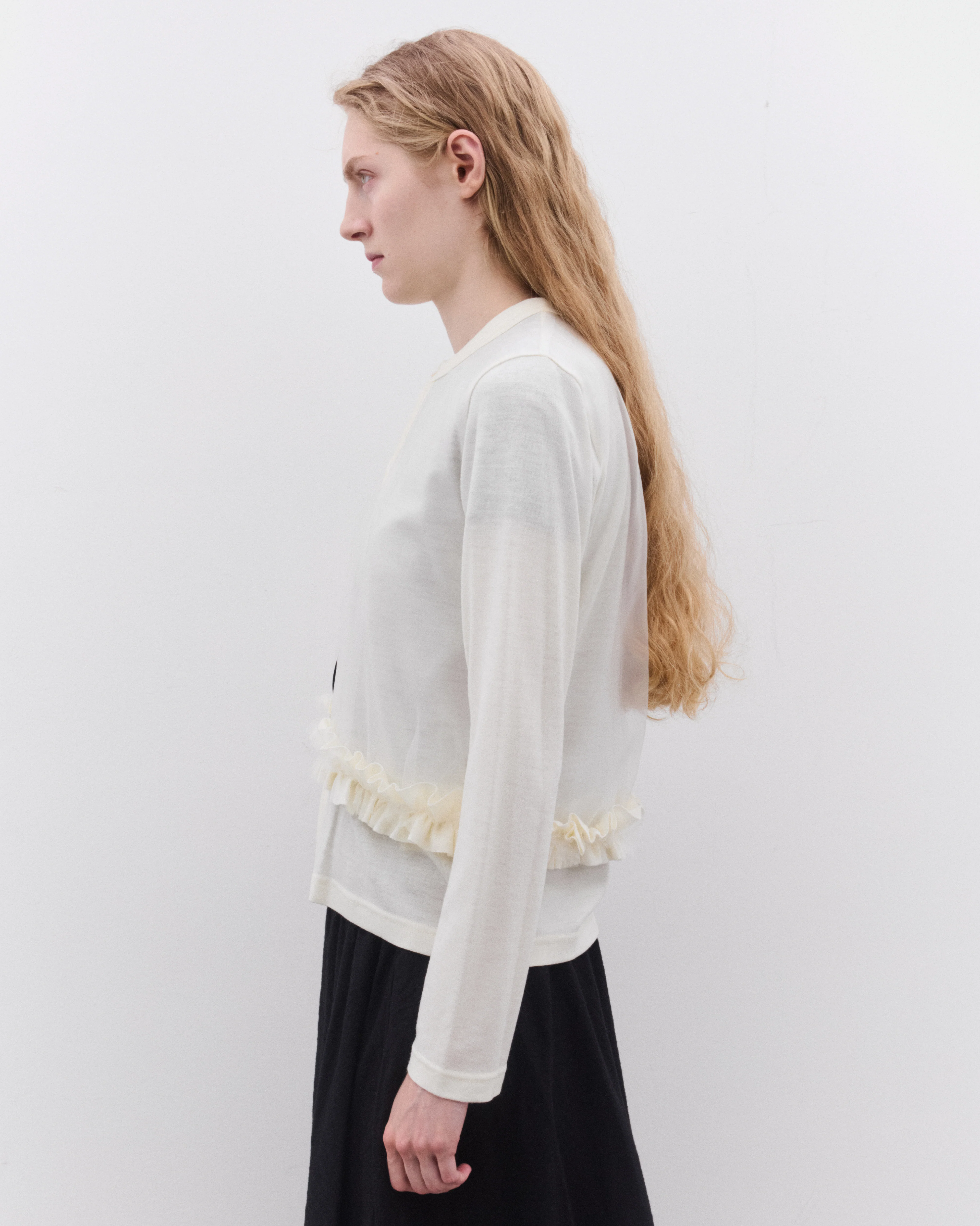 Noir Kei Ninomiya - Women’s Tulle Overlay Cardigan - (Off White) - Image 4