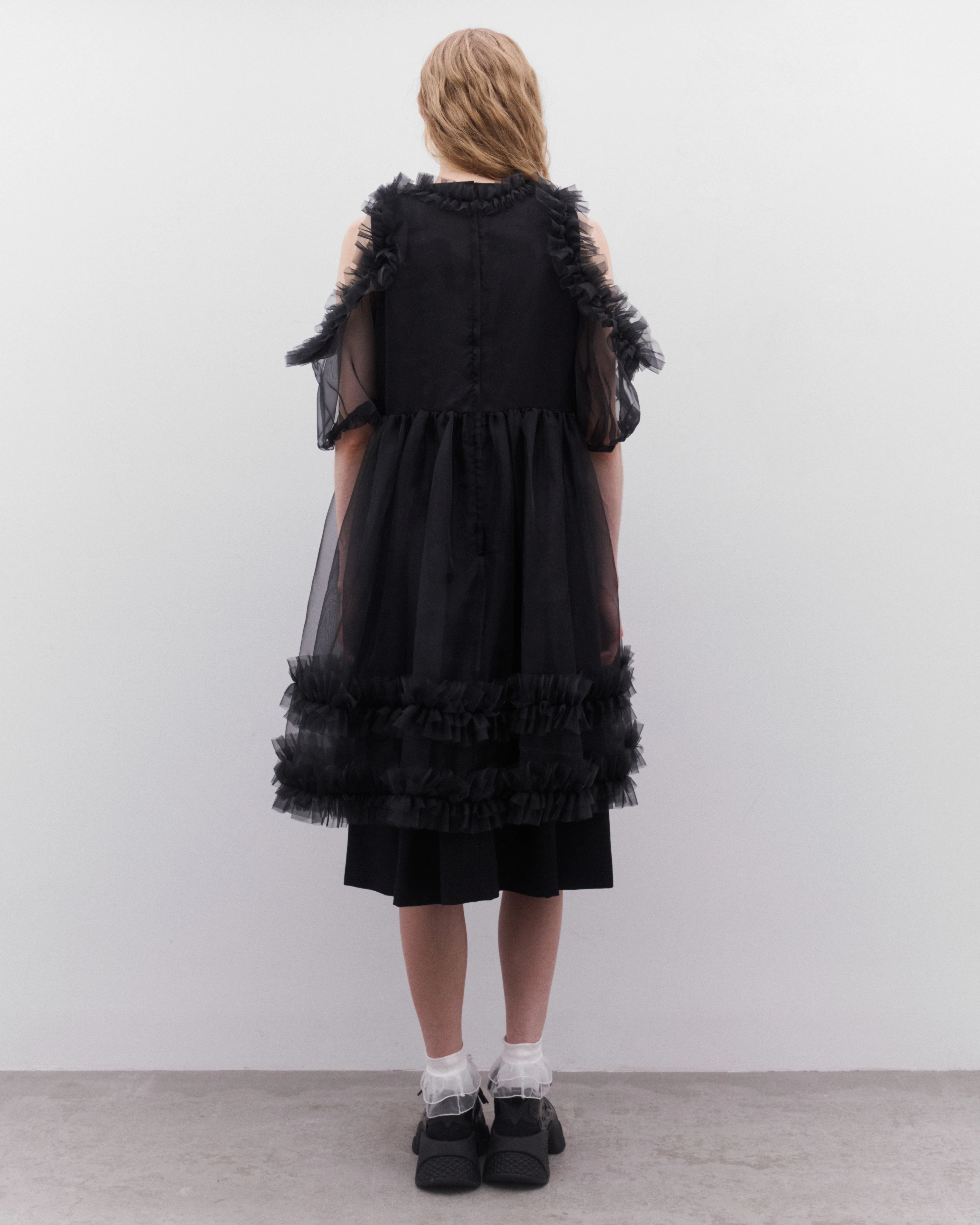 Noir Kei Ninomiya - Women’s Tulle Overlay Dress - (Black) - Image 5