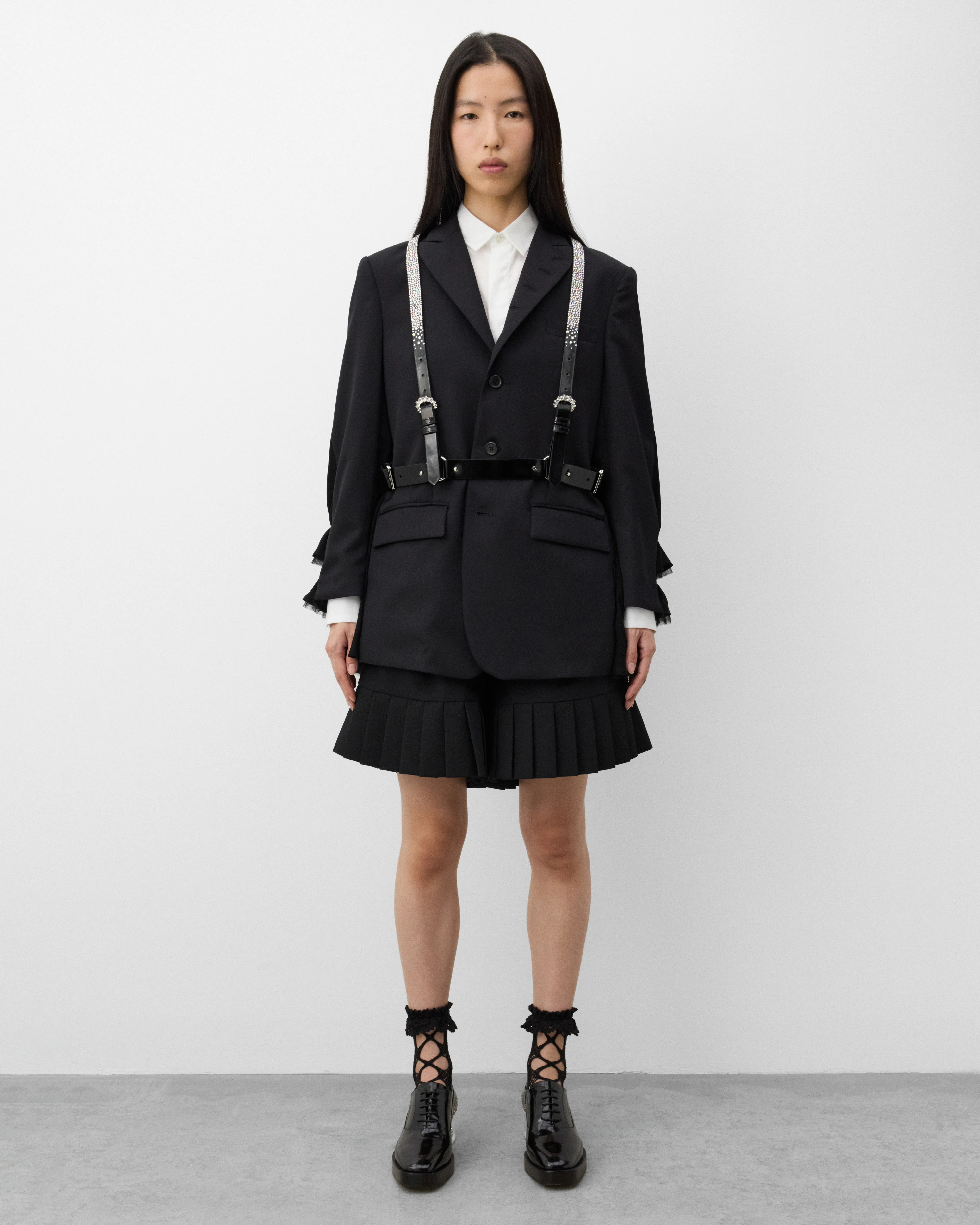 Noir Kei Ninomiya - Women's Tulle Overlay Blazer - (Black) - Image 6