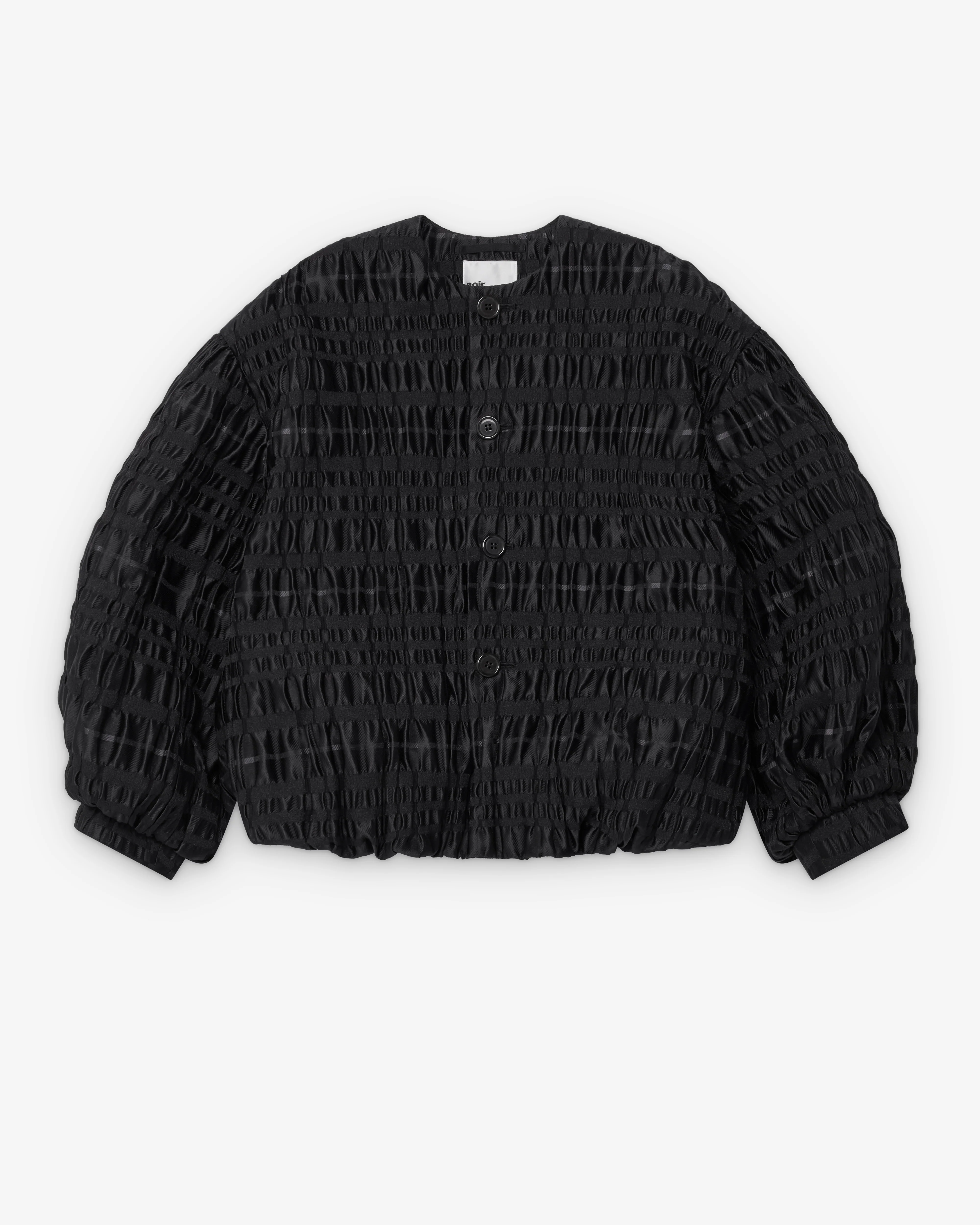 Noir Kei Ninomiya - Women's Gathered Weave Collarless Jacket - (Black)