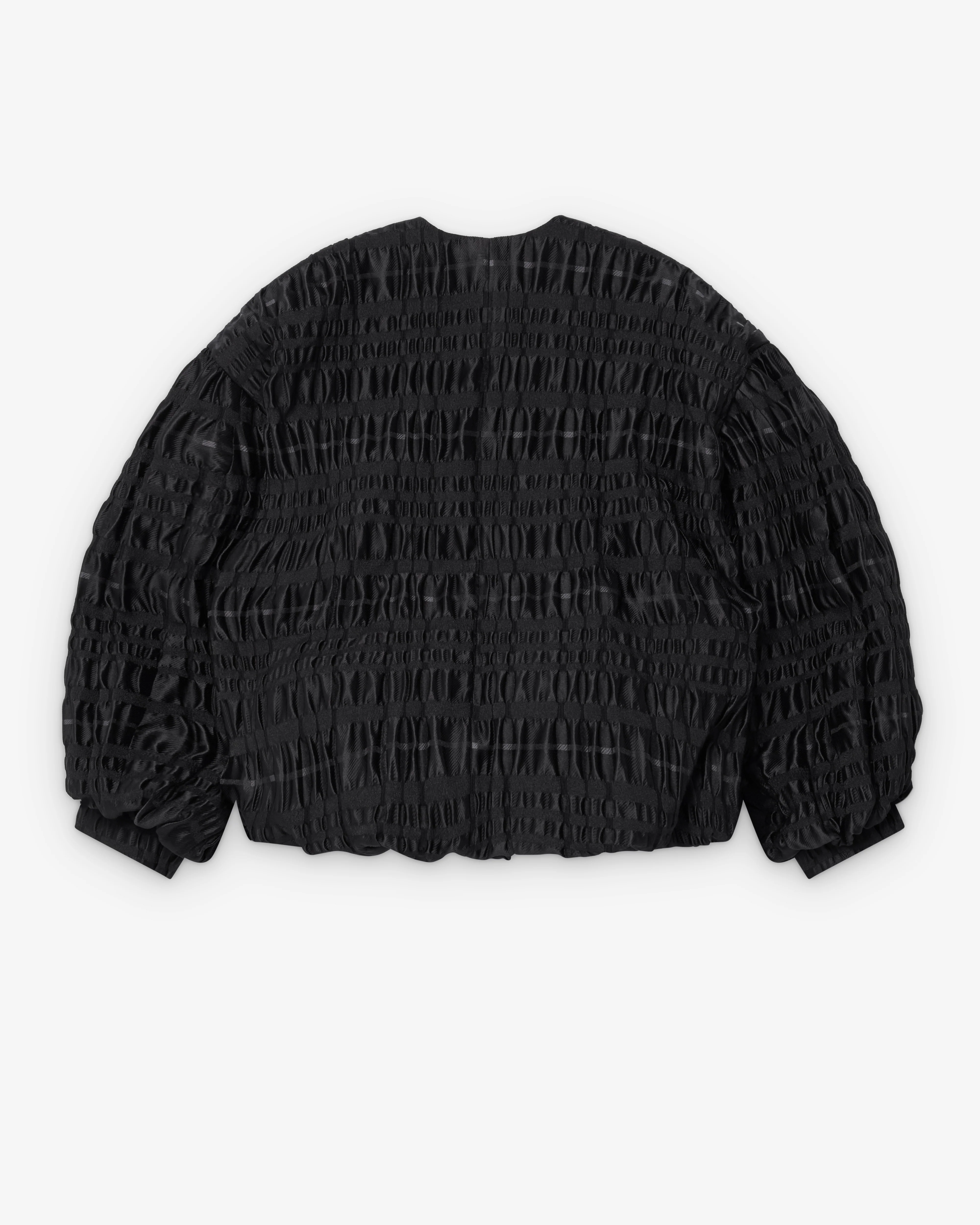 Noir Kei Ninomiya - Women's Gathered Weave Collarless Jacket - (Black) - Image 2