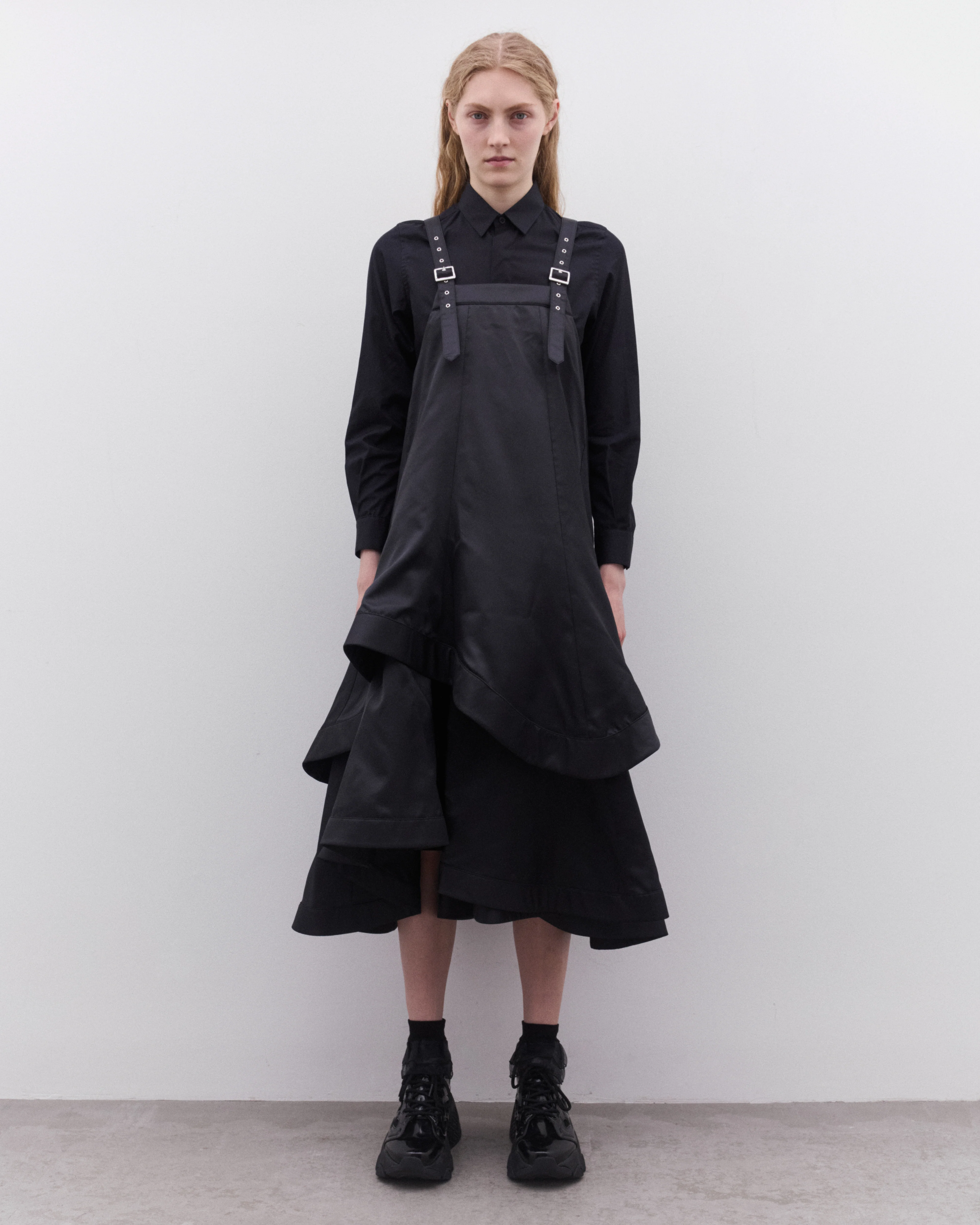 Noir Kei Ninomiya - Women’s Layered Overall Dress - (Black) - Image 3
