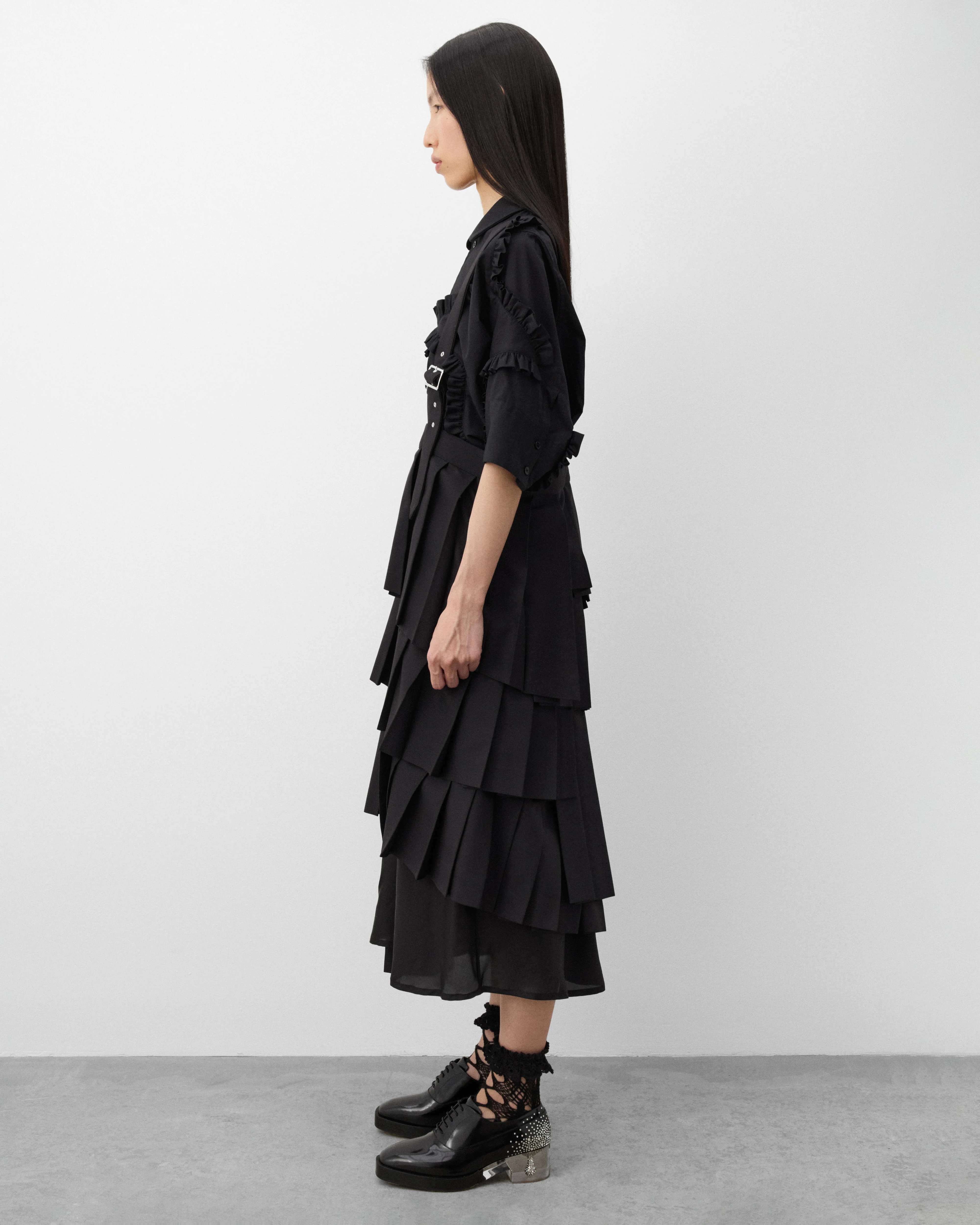 Noir Kei Ninomiya - Women's Pleated Pinafore - (Black) - Image 4
