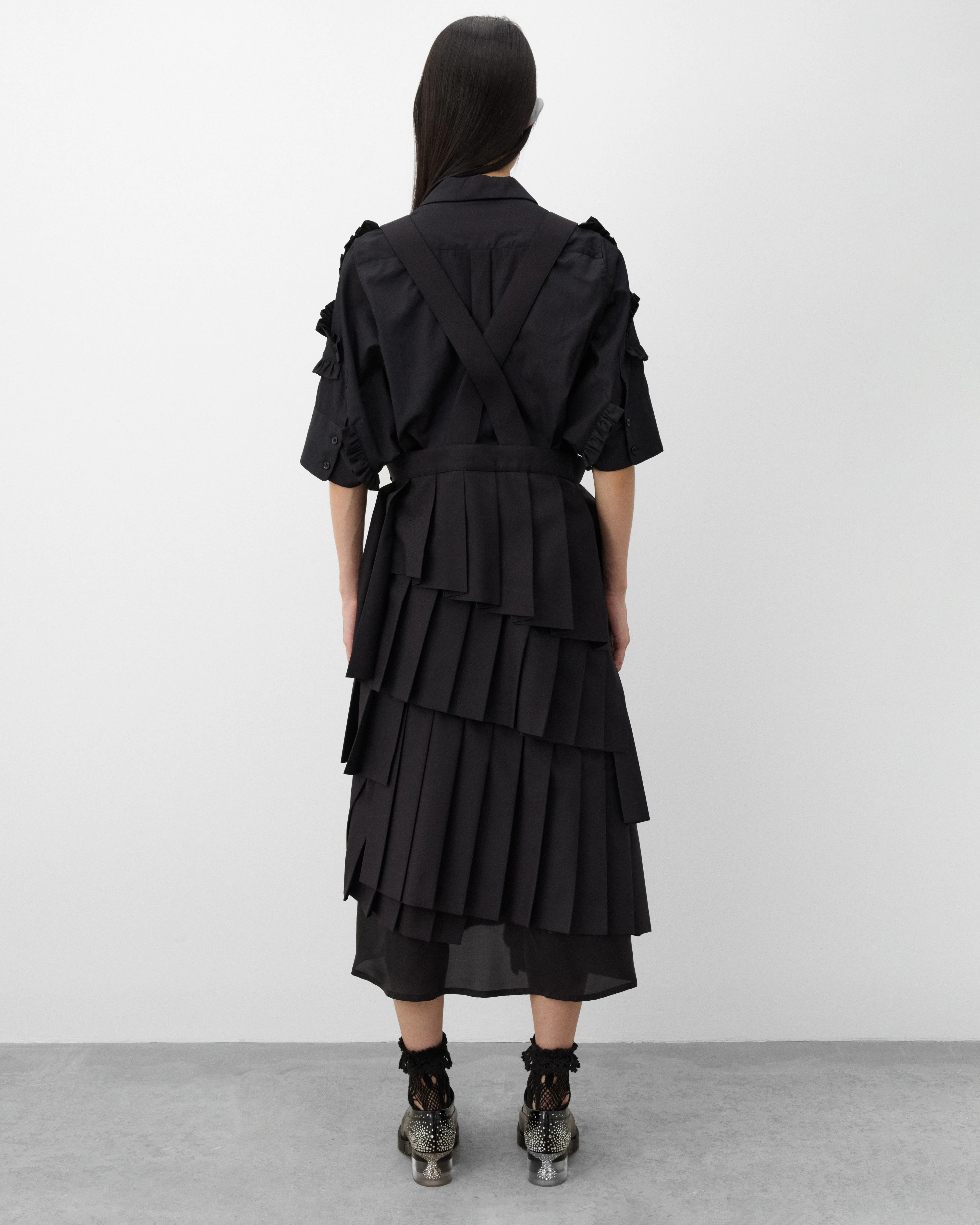 Noir Kei Ninomiya - Women's Pleated Pinafore - (Black) - Image 5