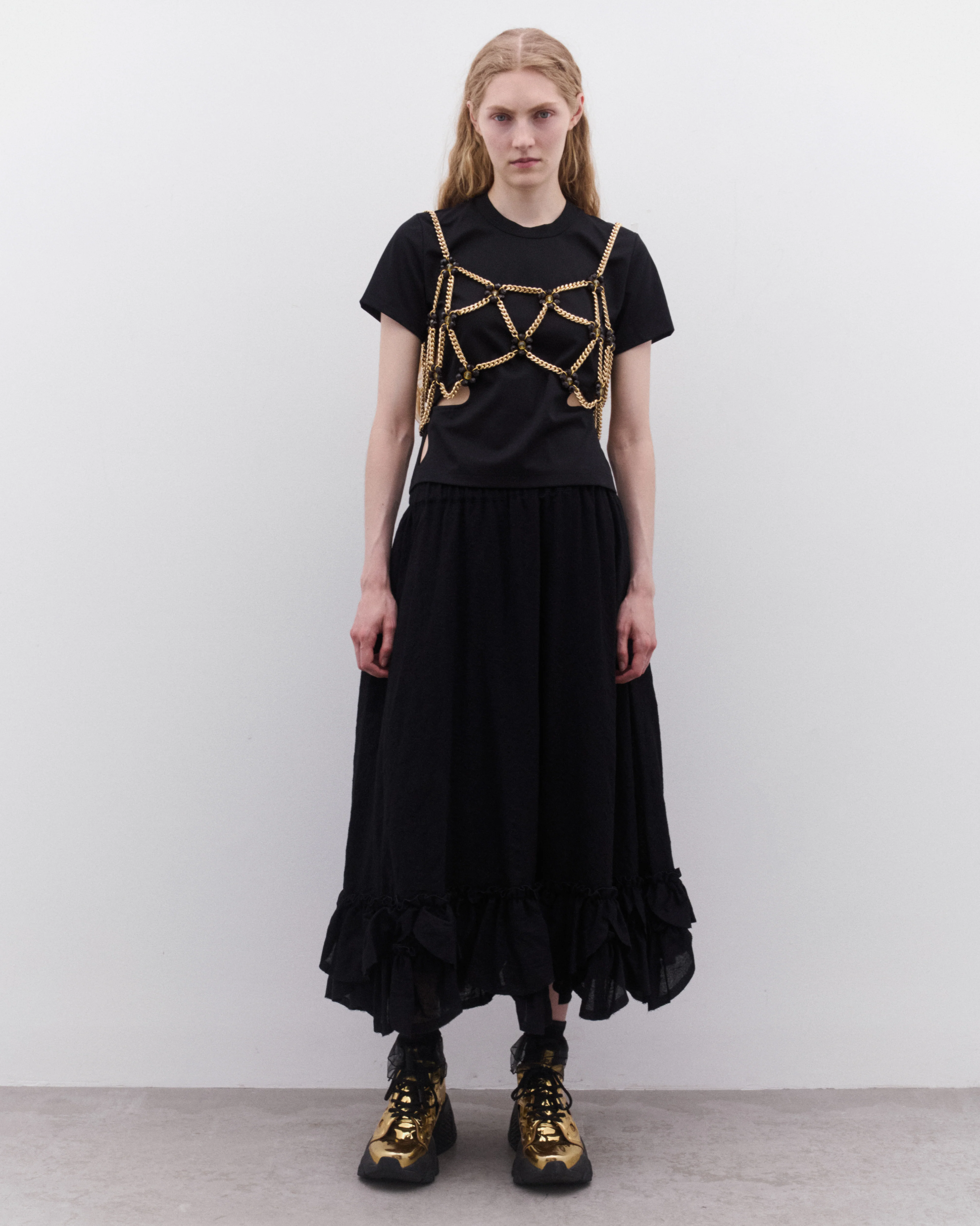 Noir Kei Ninomiya - Women’s Ruffle Hem Wool Skirt - (Black) - Image 6