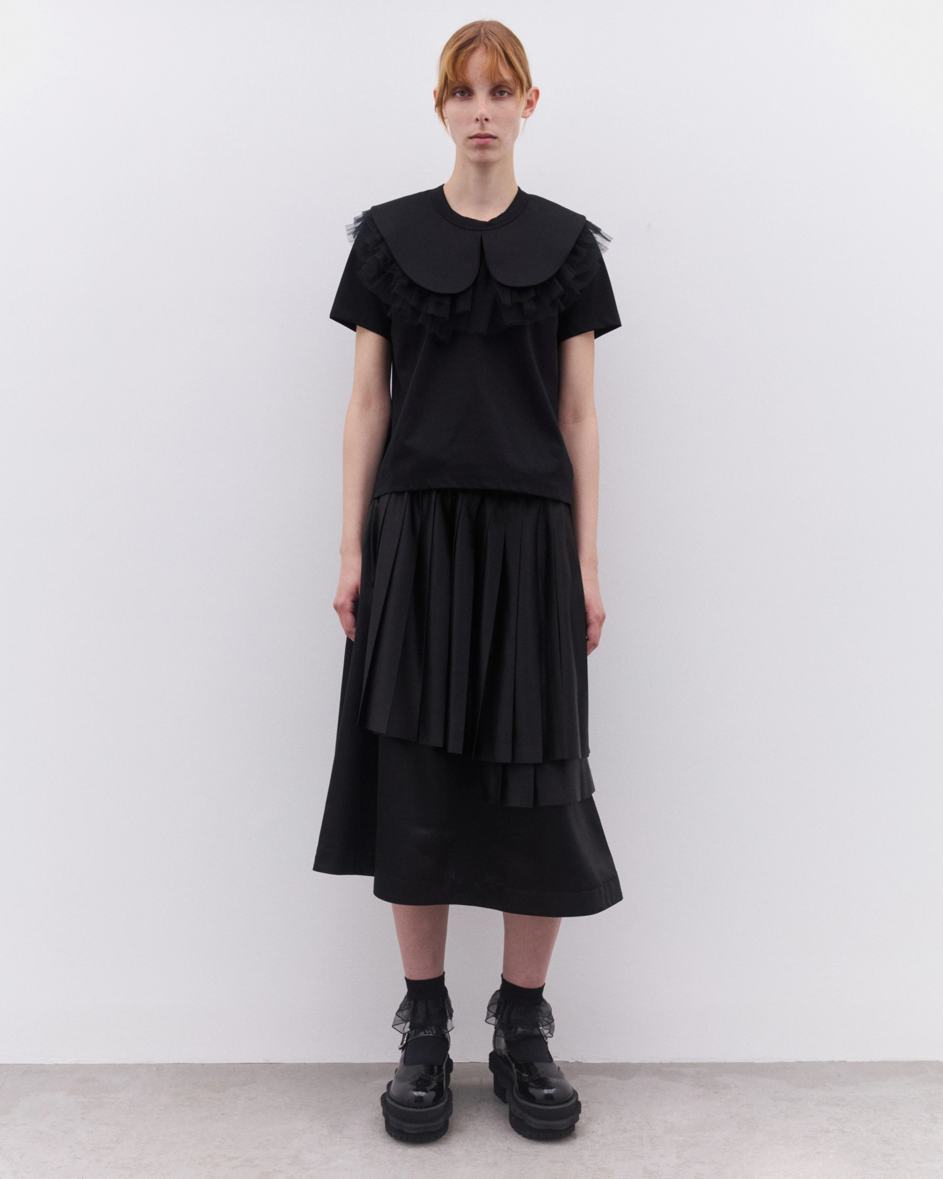 Noir Kei Ninomiya - Women’s Pleated Panel Skirt - (Black) - Image 6