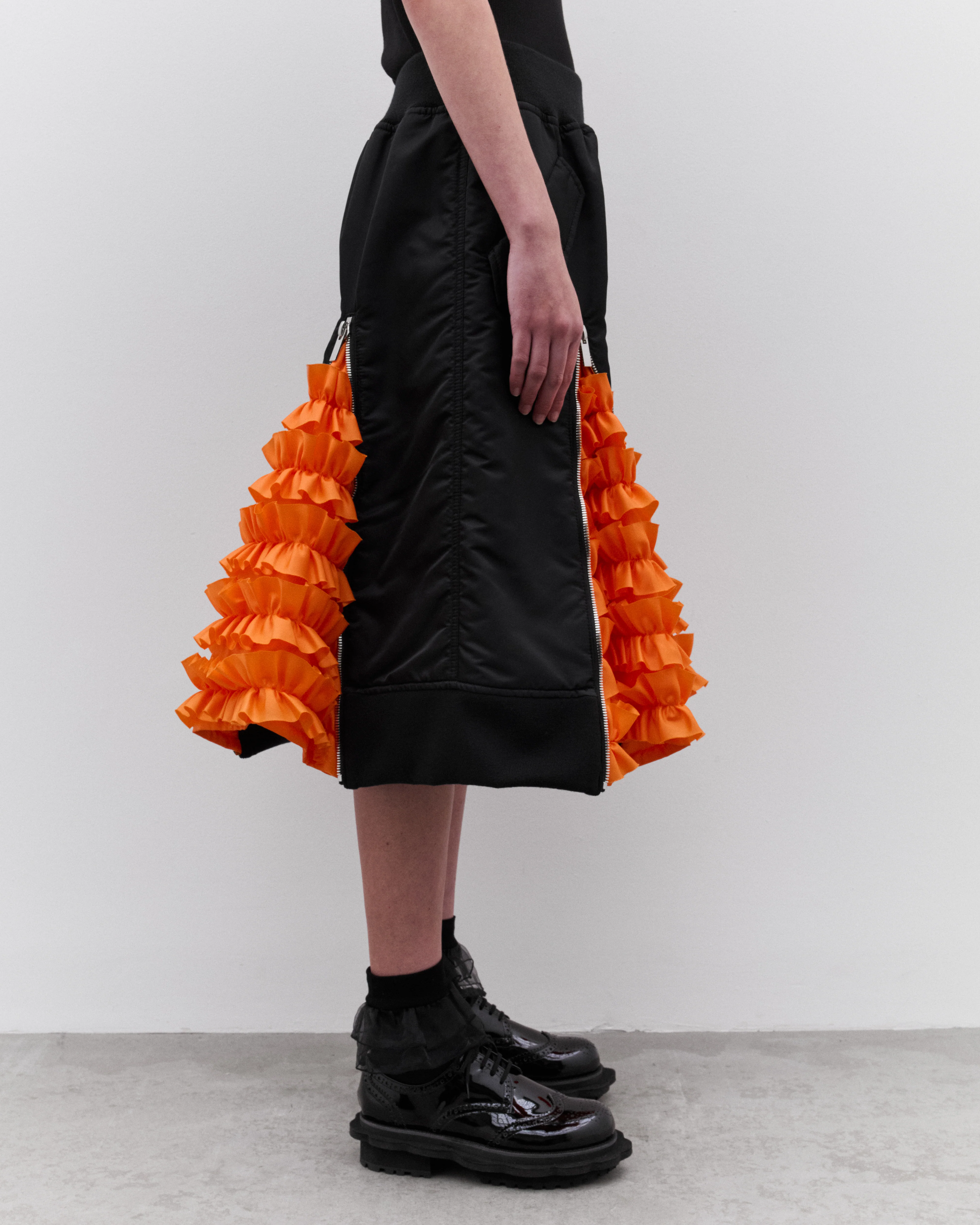 Noir Kei Ninomiya - Women’s Frill Panel Skirt - (Black/Orange) - Image 4