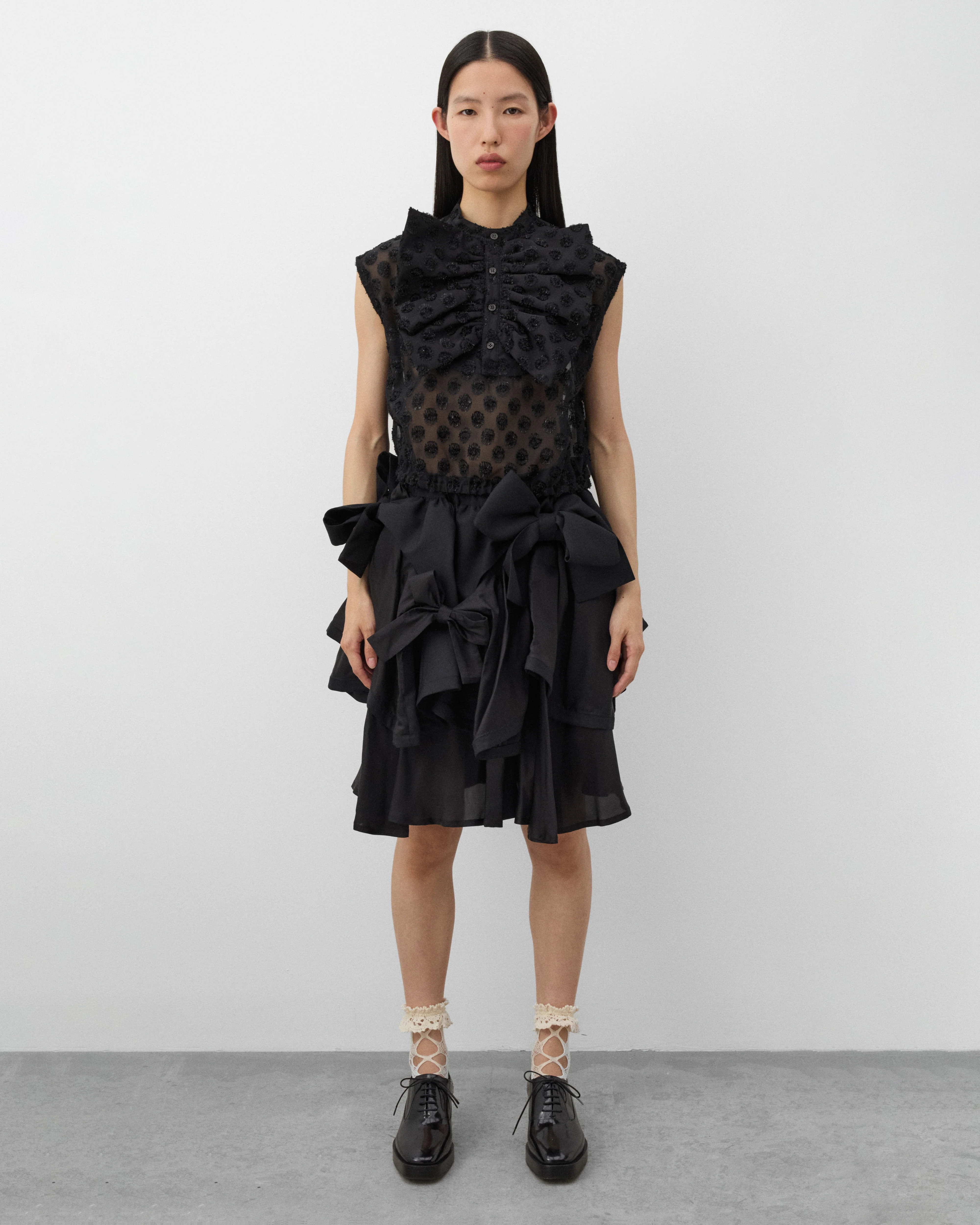 Noir Kei Ninomiya - Women's Bow Skirt - (Black) - Image 6