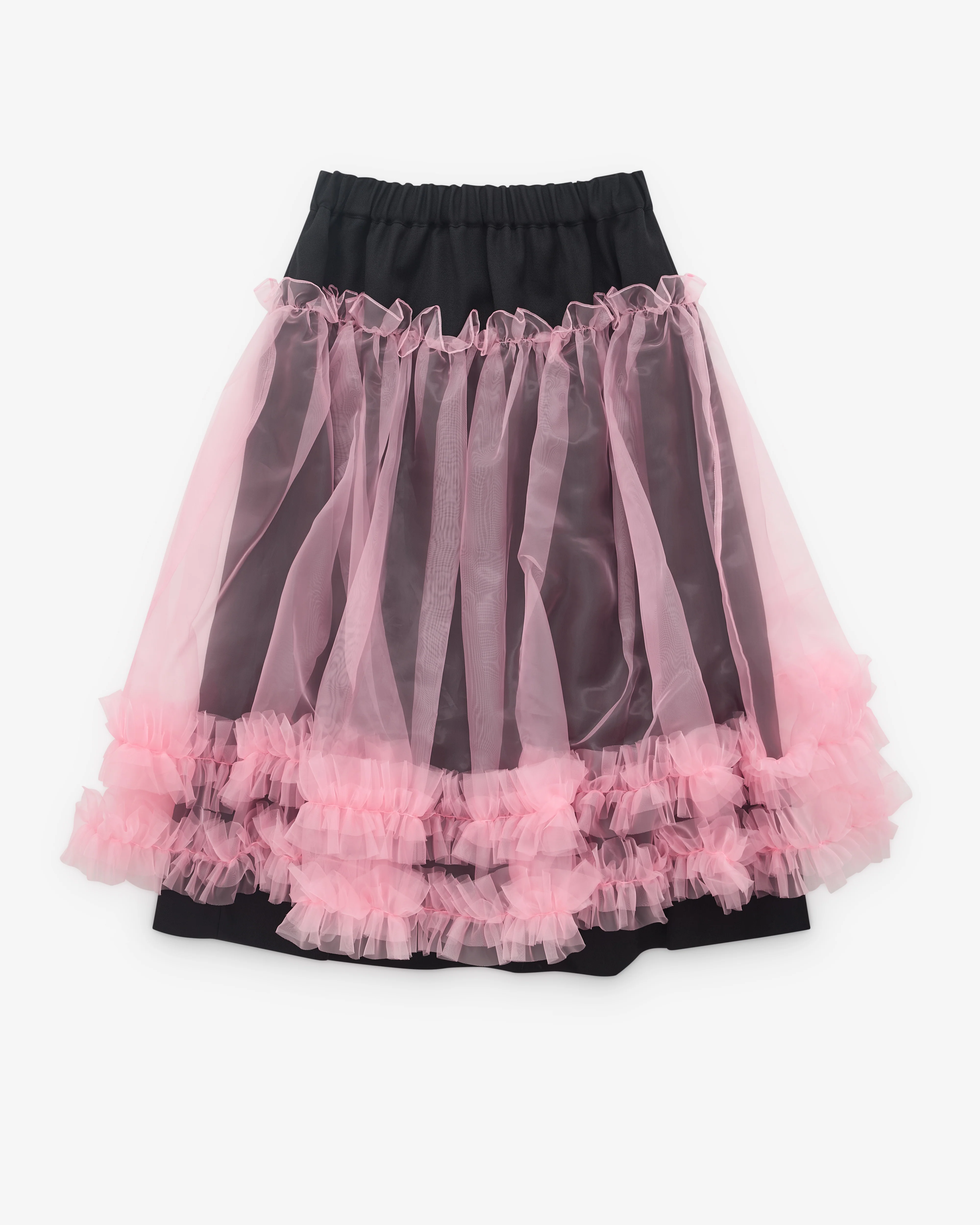 Noir Kei Ninomiya - Women’s Tulle Overlay Skirt - (Black/Pink)