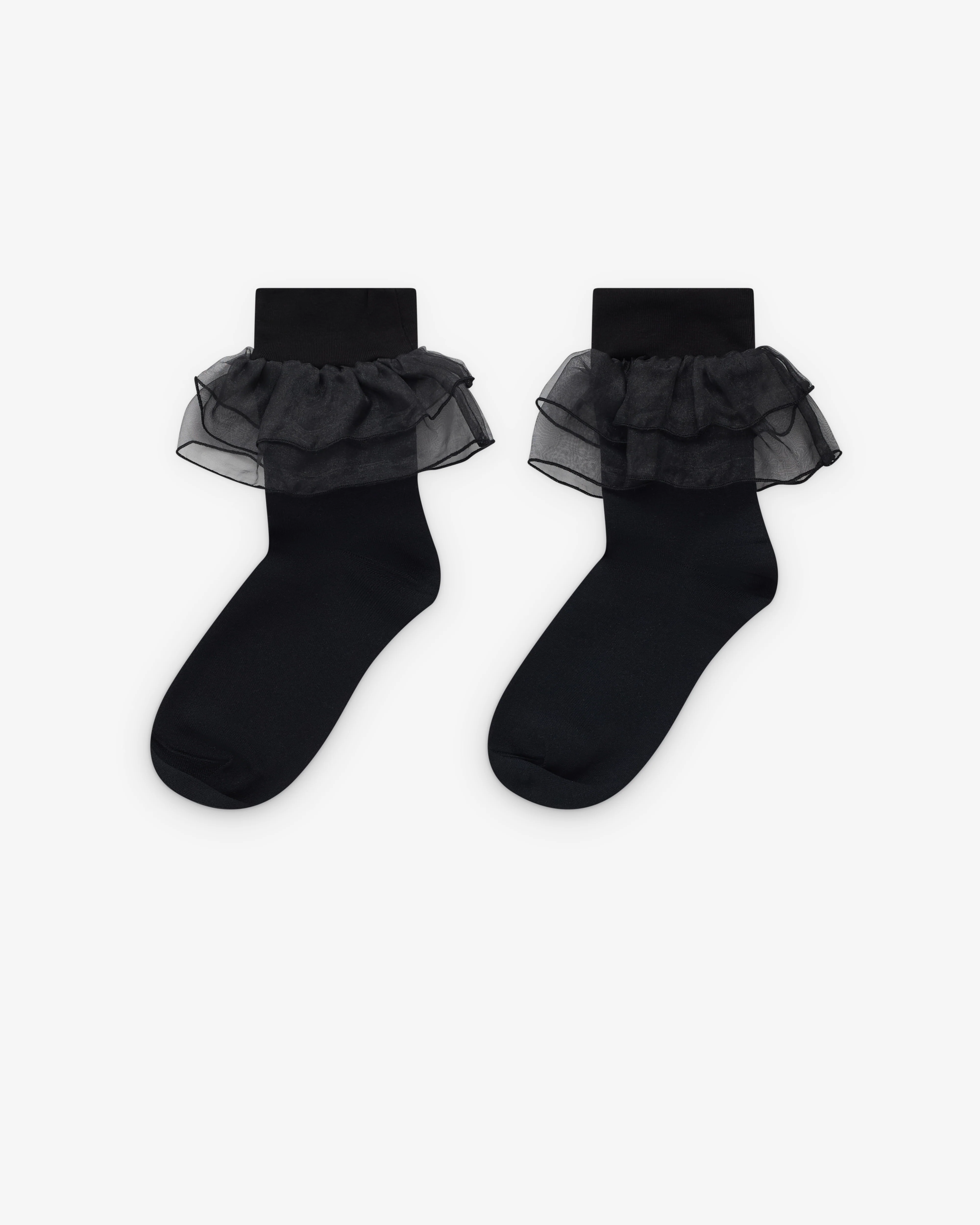 Noir Kei Ninomiya - Women’s Ruffle Ankle Socks - (Black) - Image 2