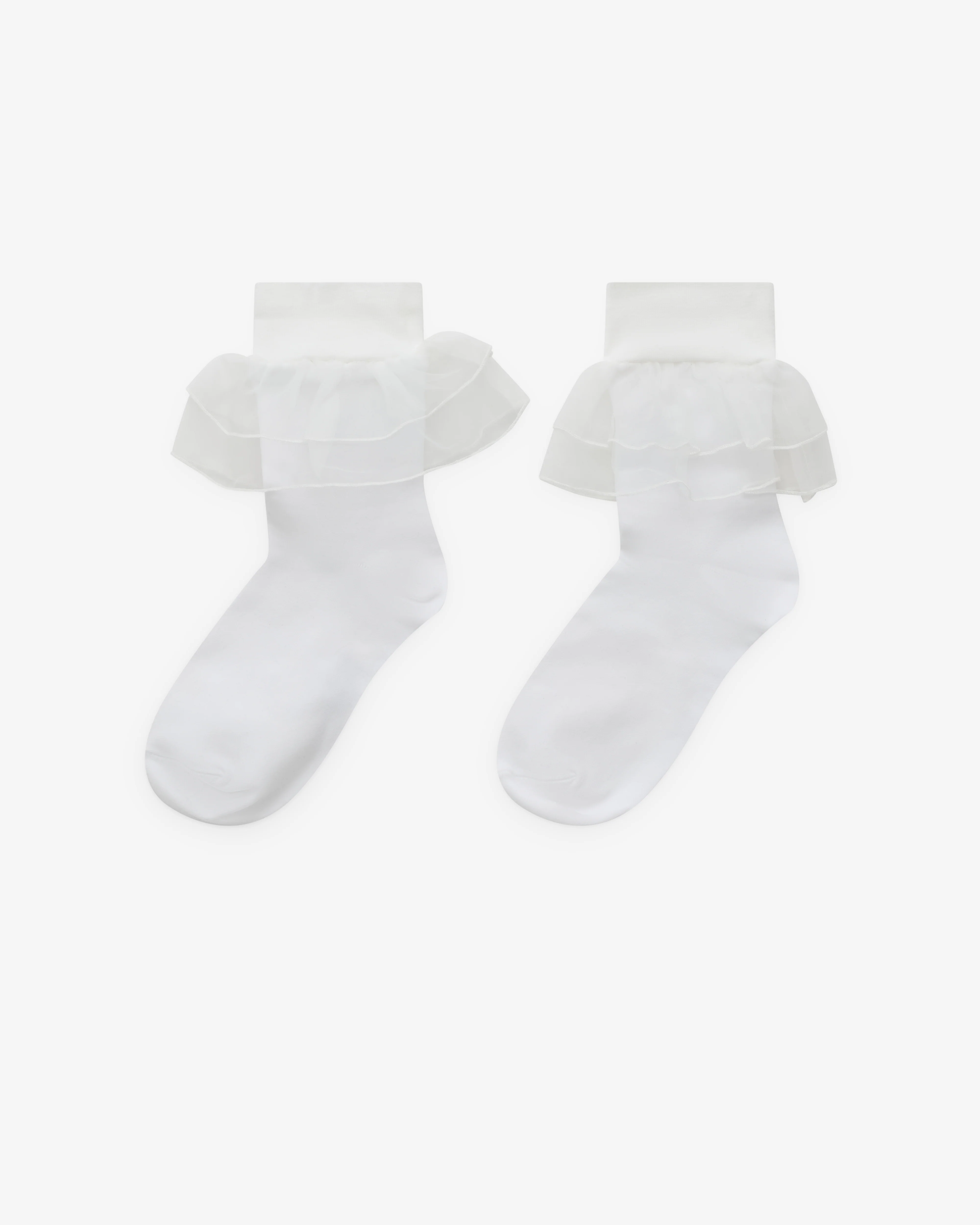 Noir Kei Ninomiya - Women’s Ruffle Ankle Socks - (White) - Image 2