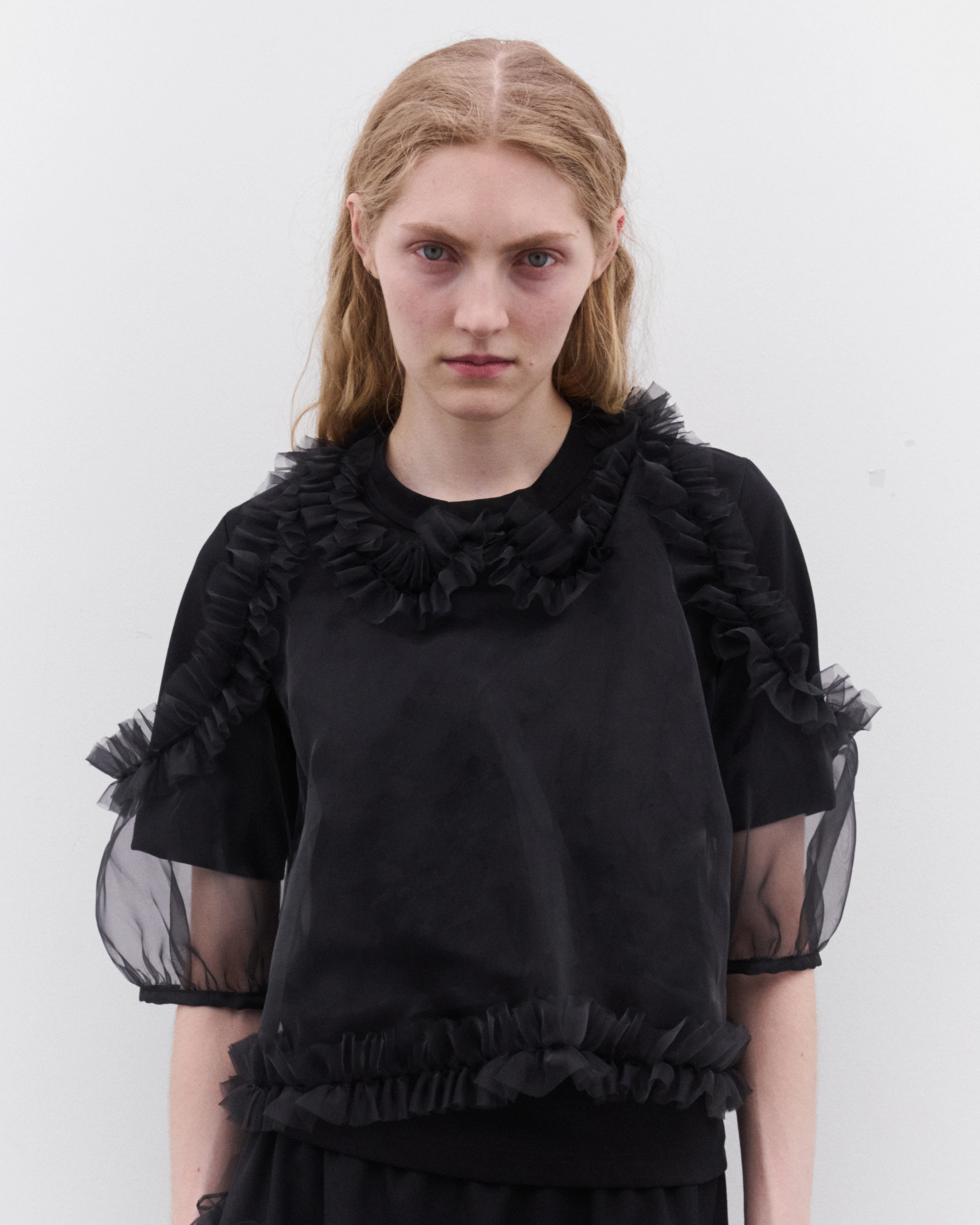 Noir Kei Ninomiya - Women's Tulle Overlay T-Shirt - (Black) - Image 3