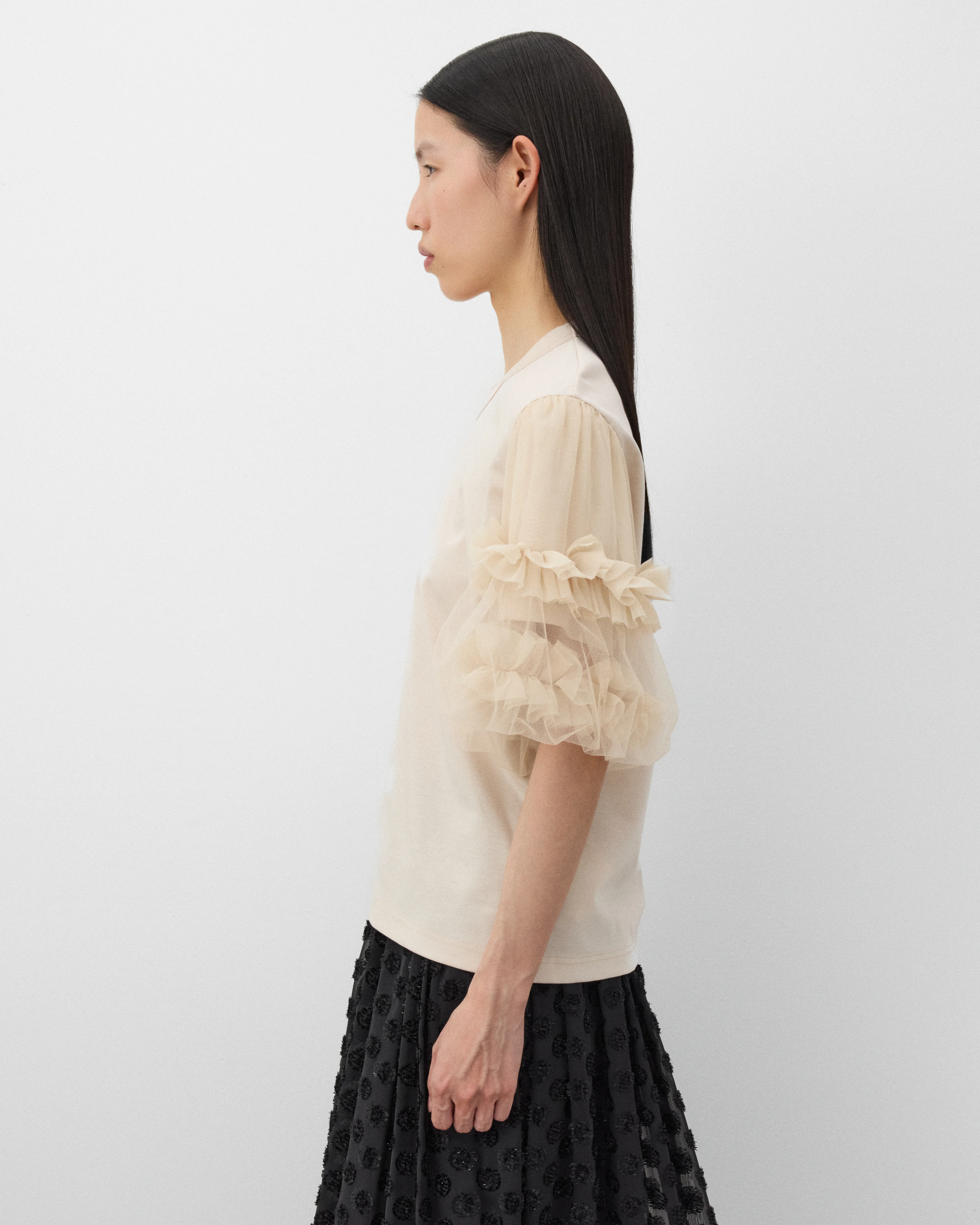 Noir Kei Ninomiya - Women's Ruffle T-Shirt - (Black) - Image 4