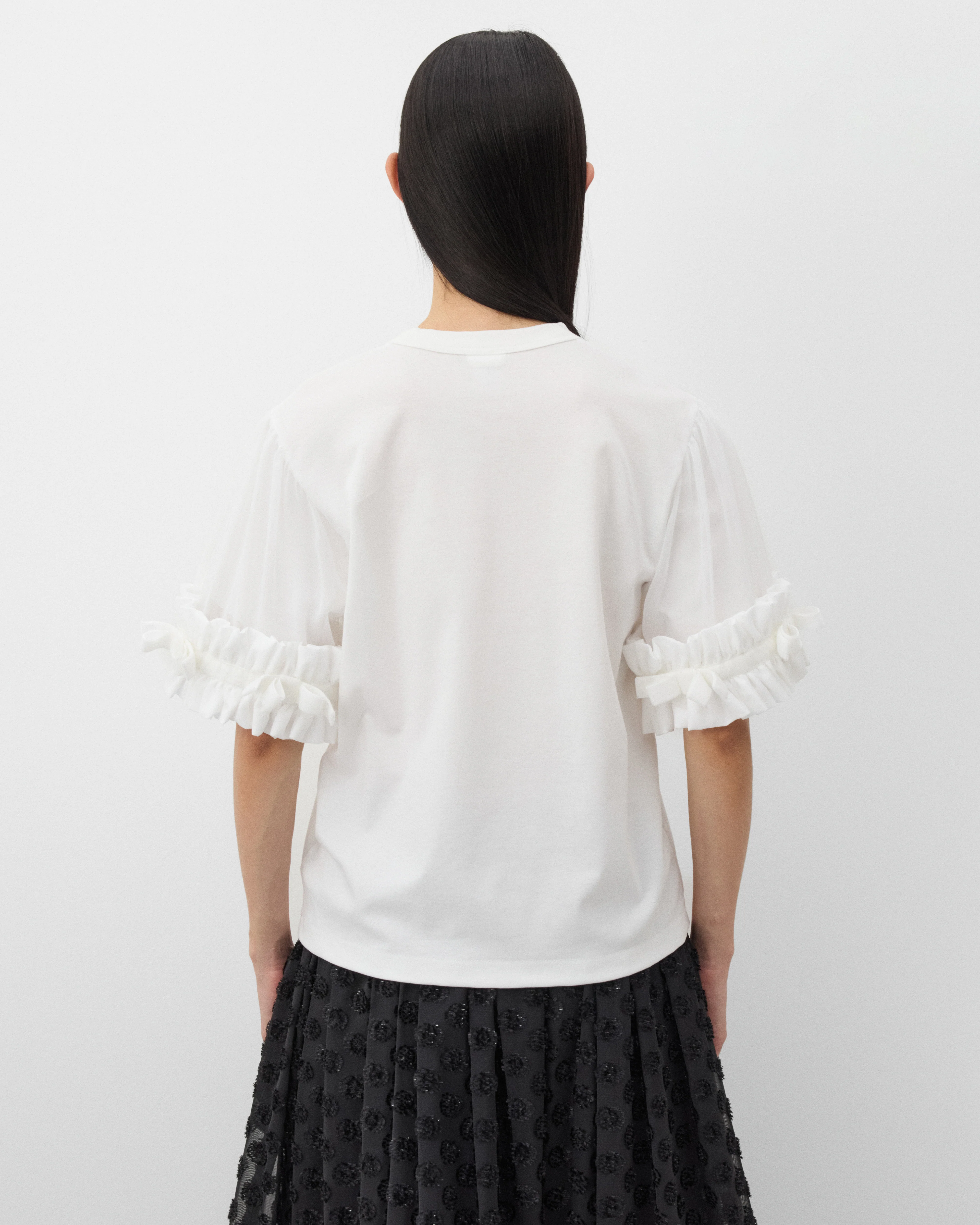 Noir Kei Ninomiya - Women's Ruffle Sleeve T-Shirt - (White) - Image 5