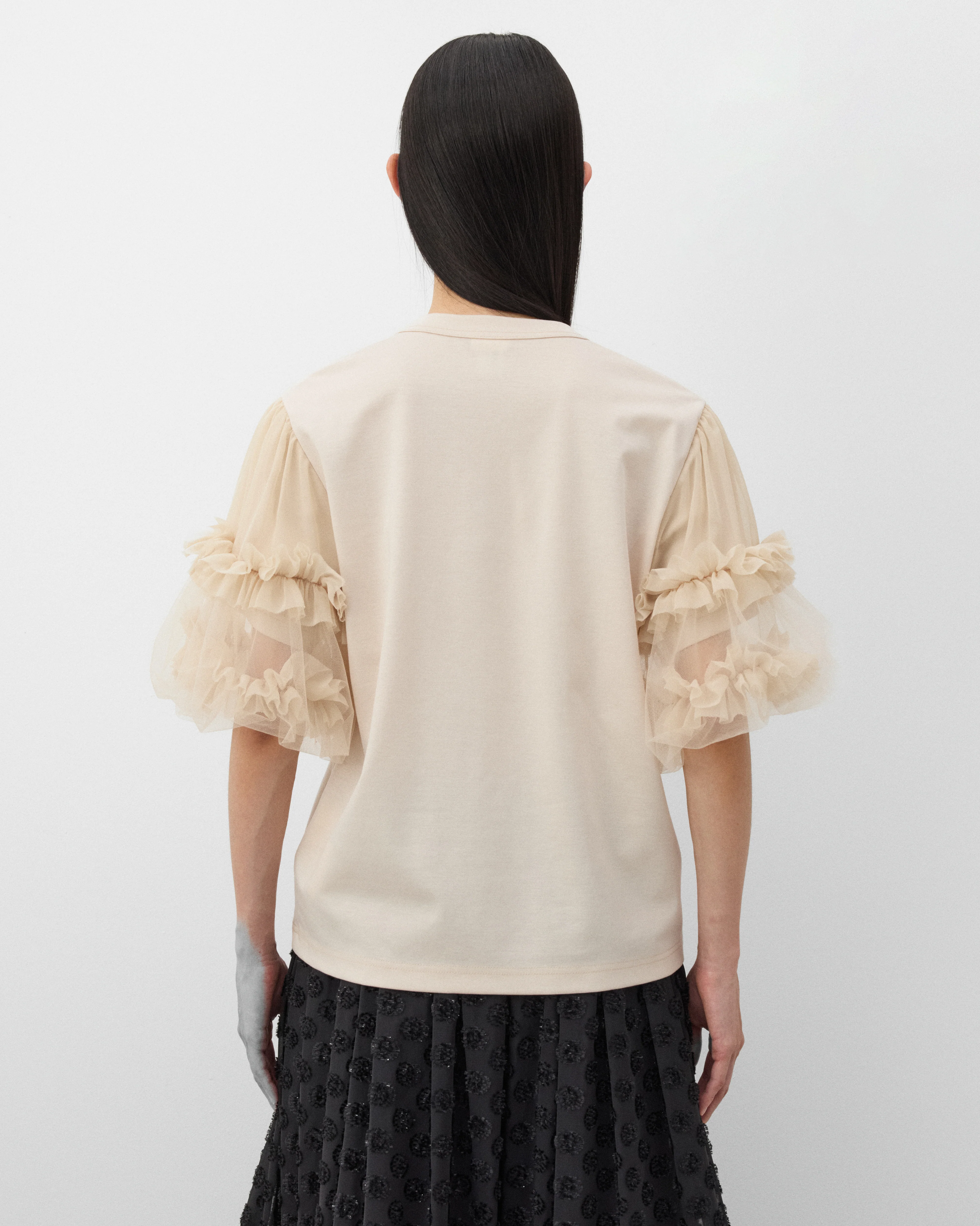 Noir Kei Ninomiya - Women's Ruffle T-Shirt - (Beige) - Image 5