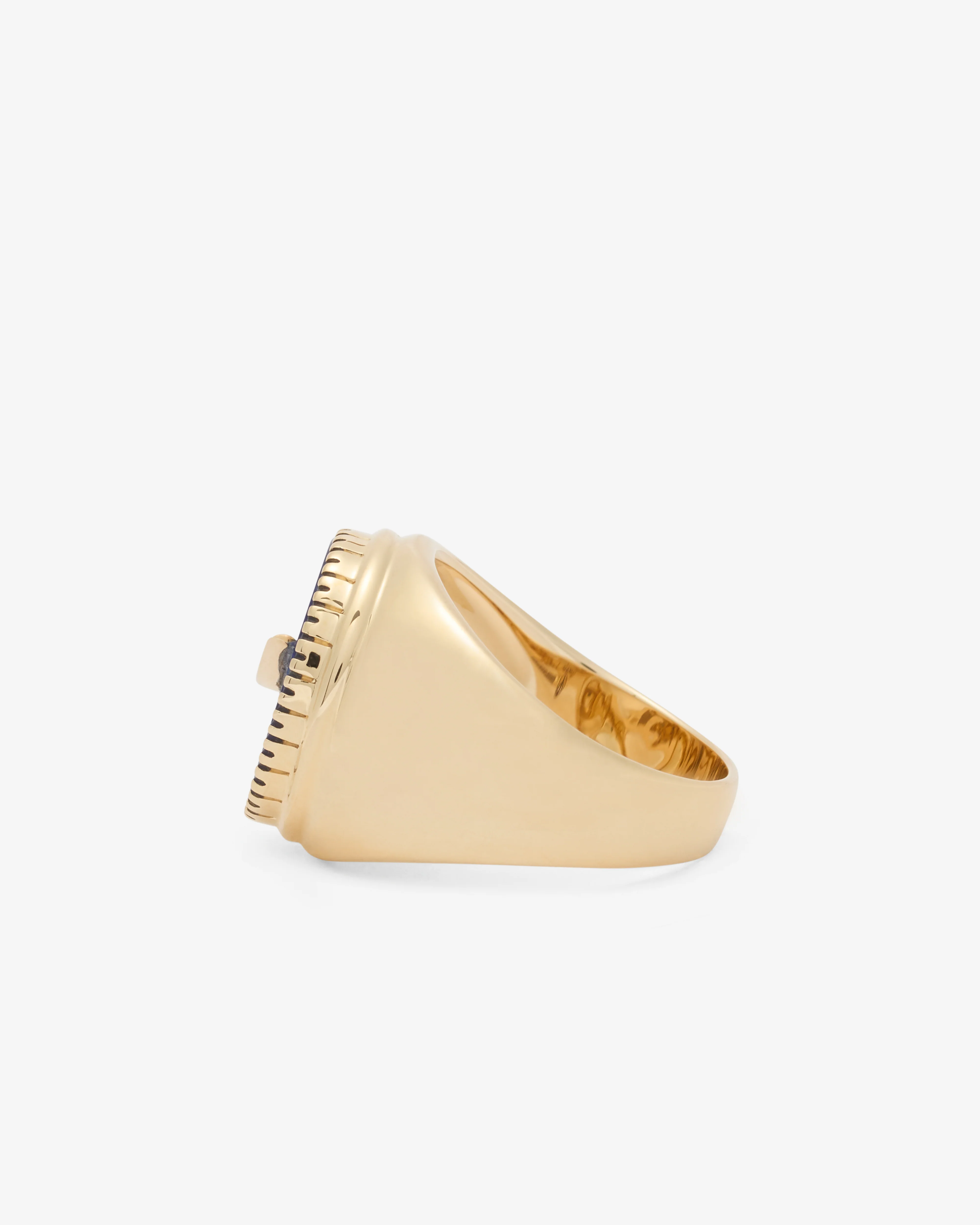O Thongthai - Signature Signet Ring With Swoosh - (Yellow Gold) - Image 2