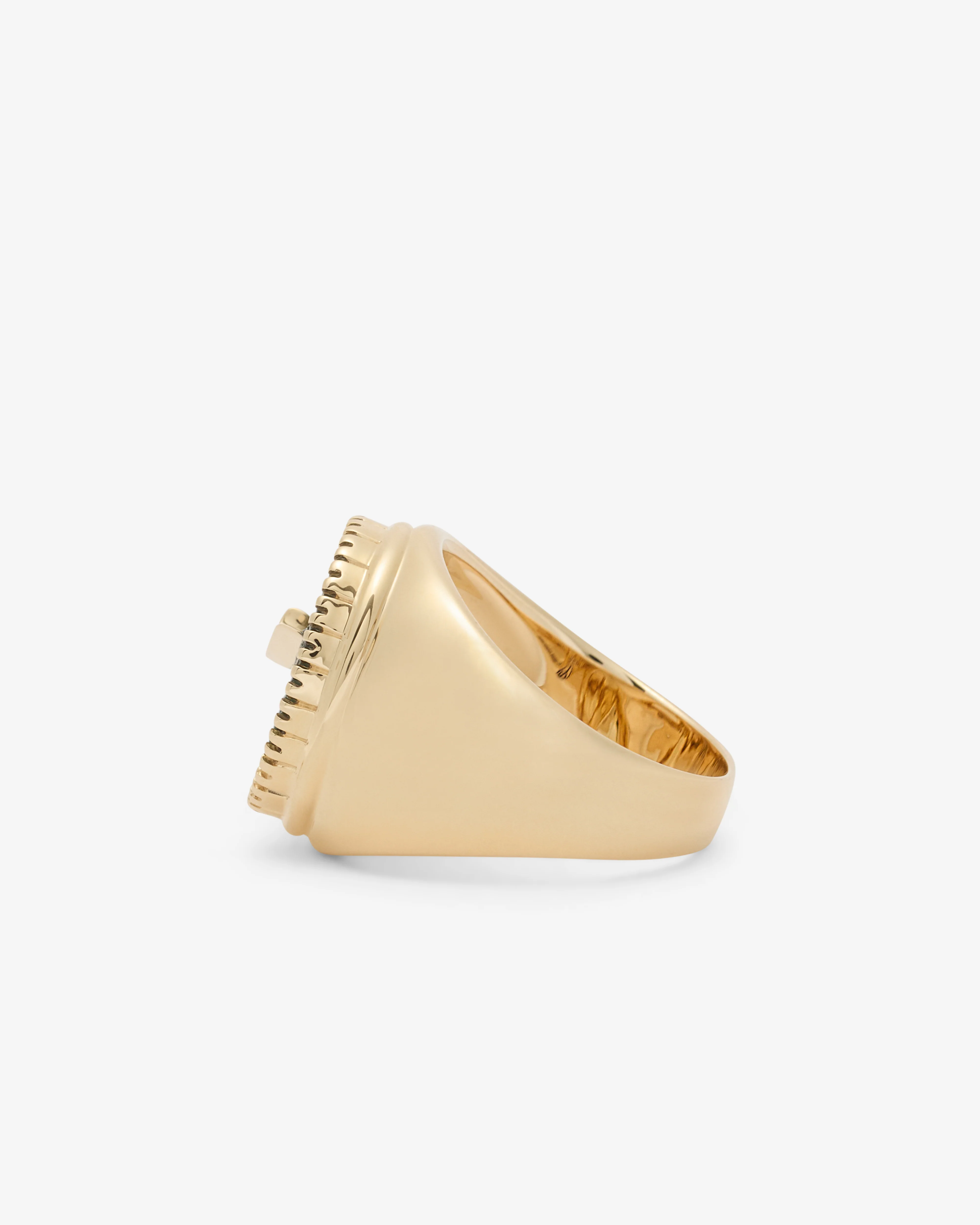 O Thongthai - Signature Signet Ring With Swoosh - (Yellow Gold) - Image 2