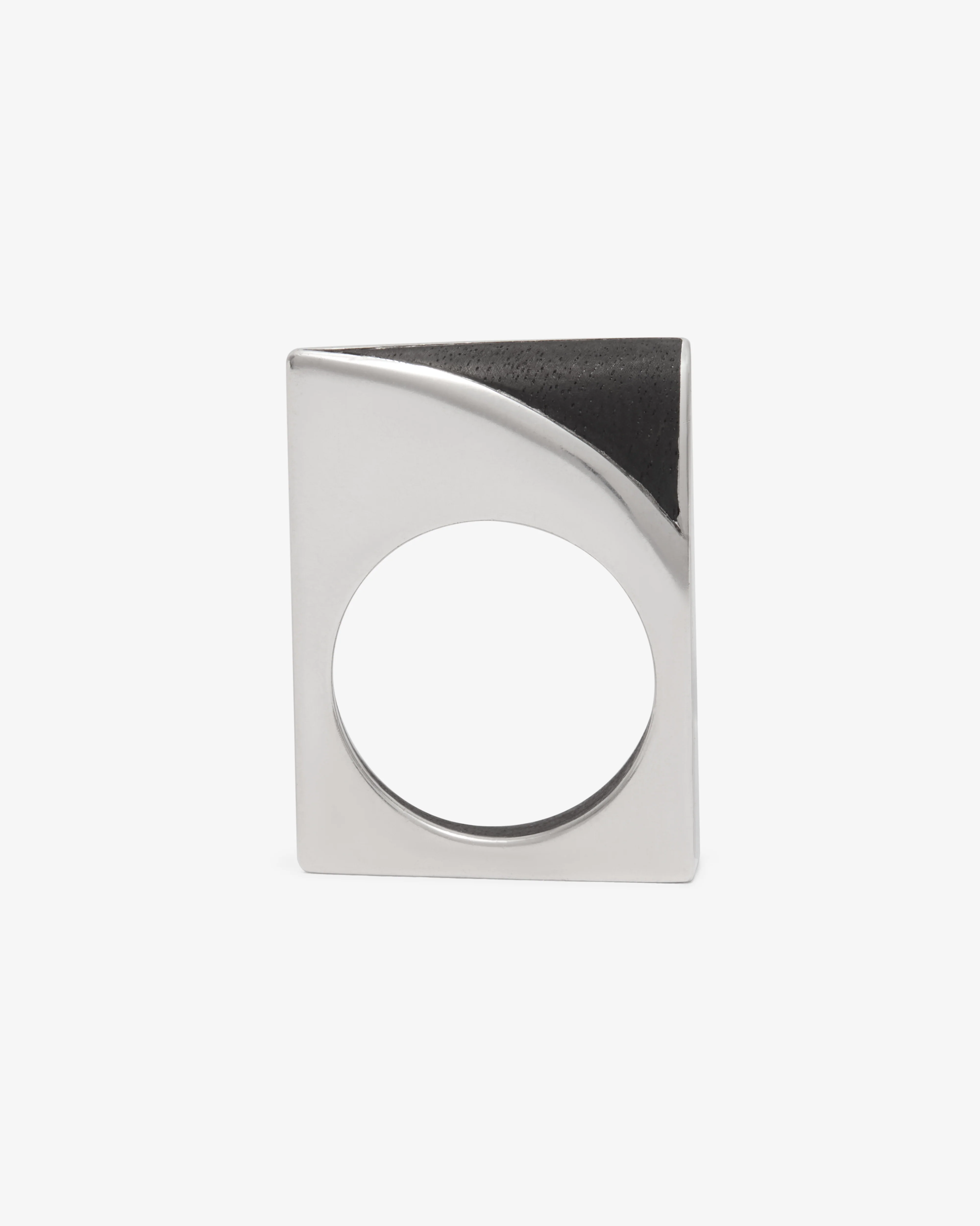 Old Jewelry - Ebony Wood Ring - (Silver)