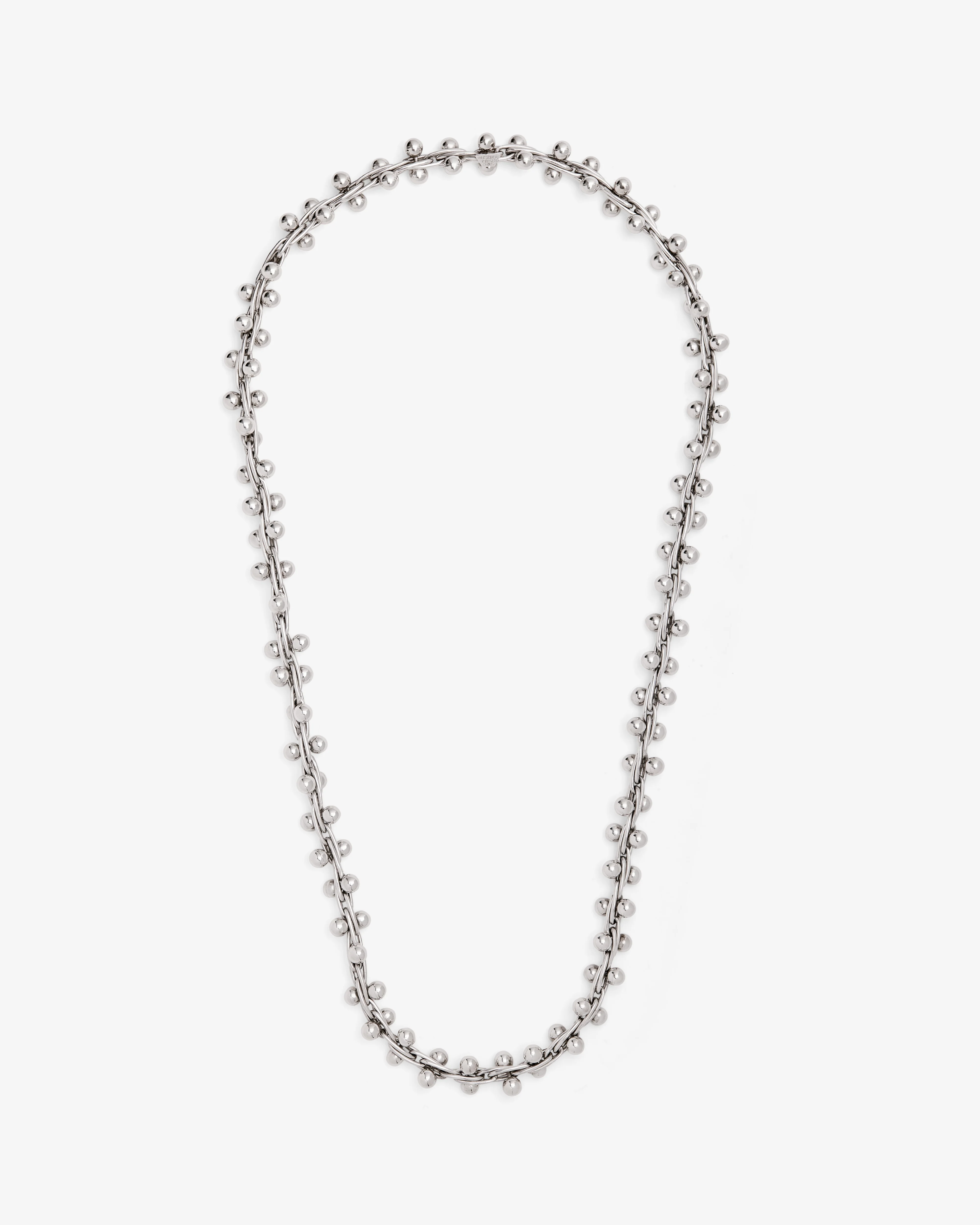 Old Jewelry - Women’s Silver Ball Necklace - (Sterling Silver)