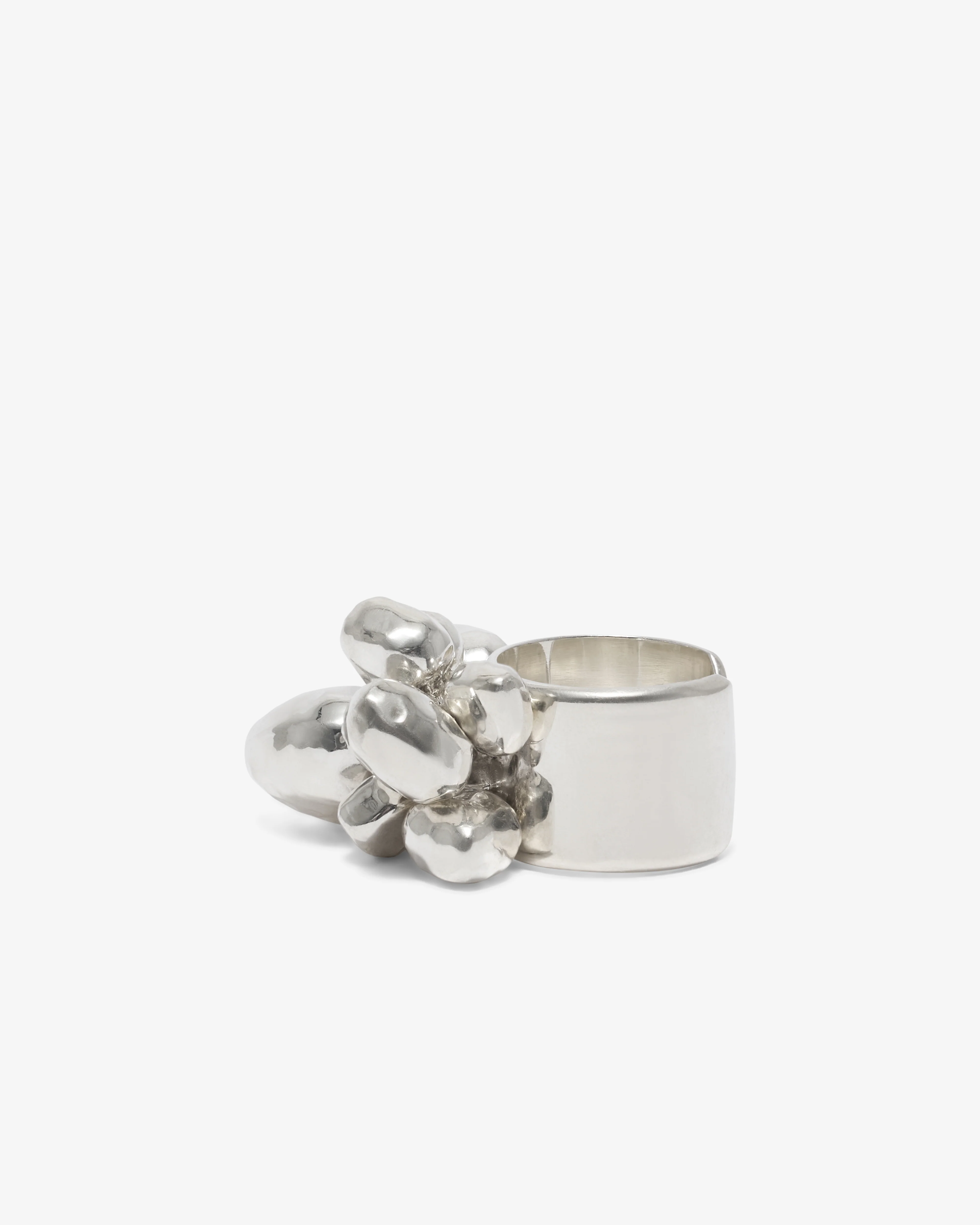 Old Jewelry - Hammered Heart Charm Cluster R - (Silver) - Image 2