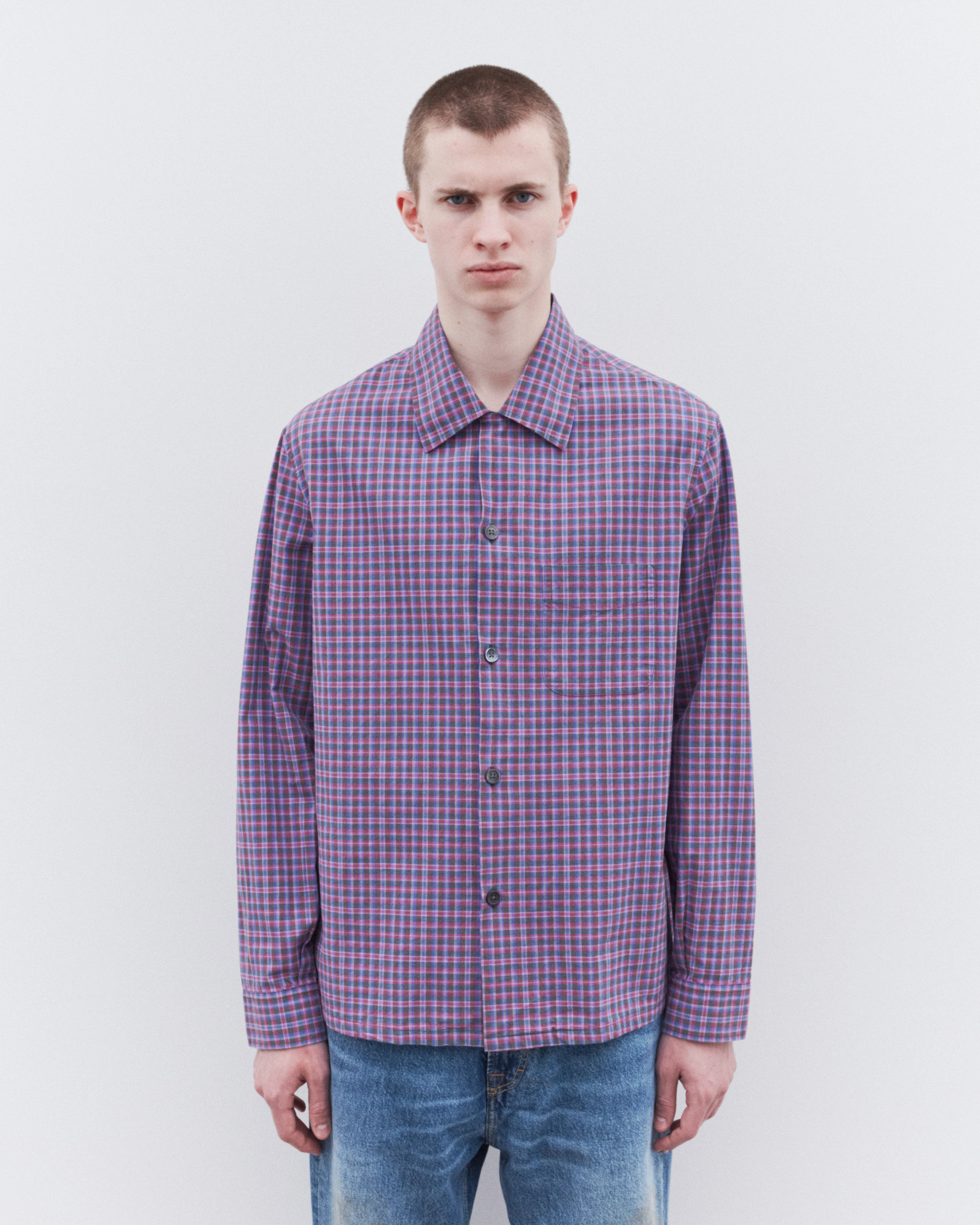 Our Legacy - Men's Heusen Shirt - (Venice Check Almost Seersucker) - Image 3