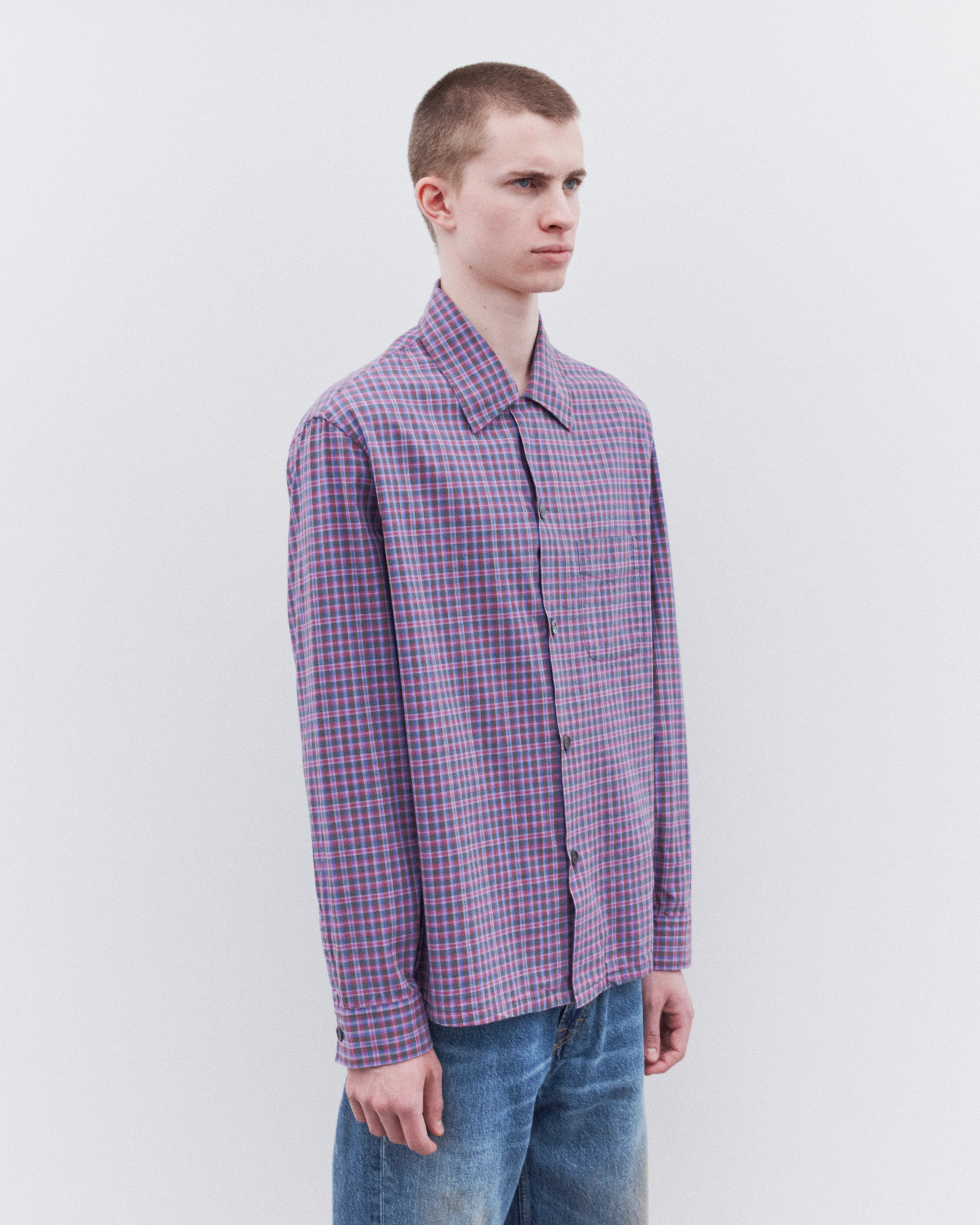 Our Legacy - Men's Heusen Shirt - (Venice Check Almost Seersucker) - Image 4