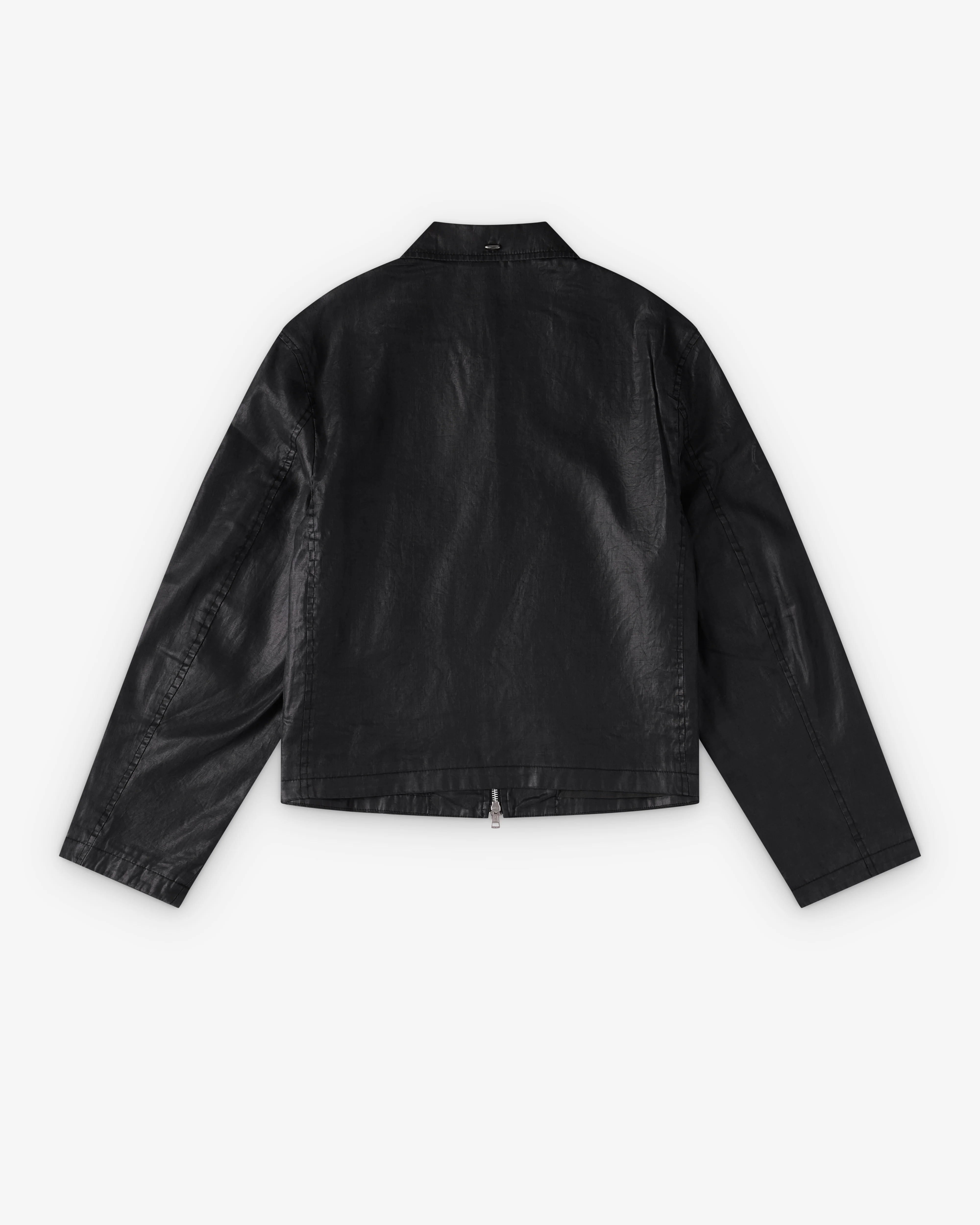 Our Legacy - Men's Mini Jacket Worker - (Lacquer Black Mirror Tencel) - Image 2