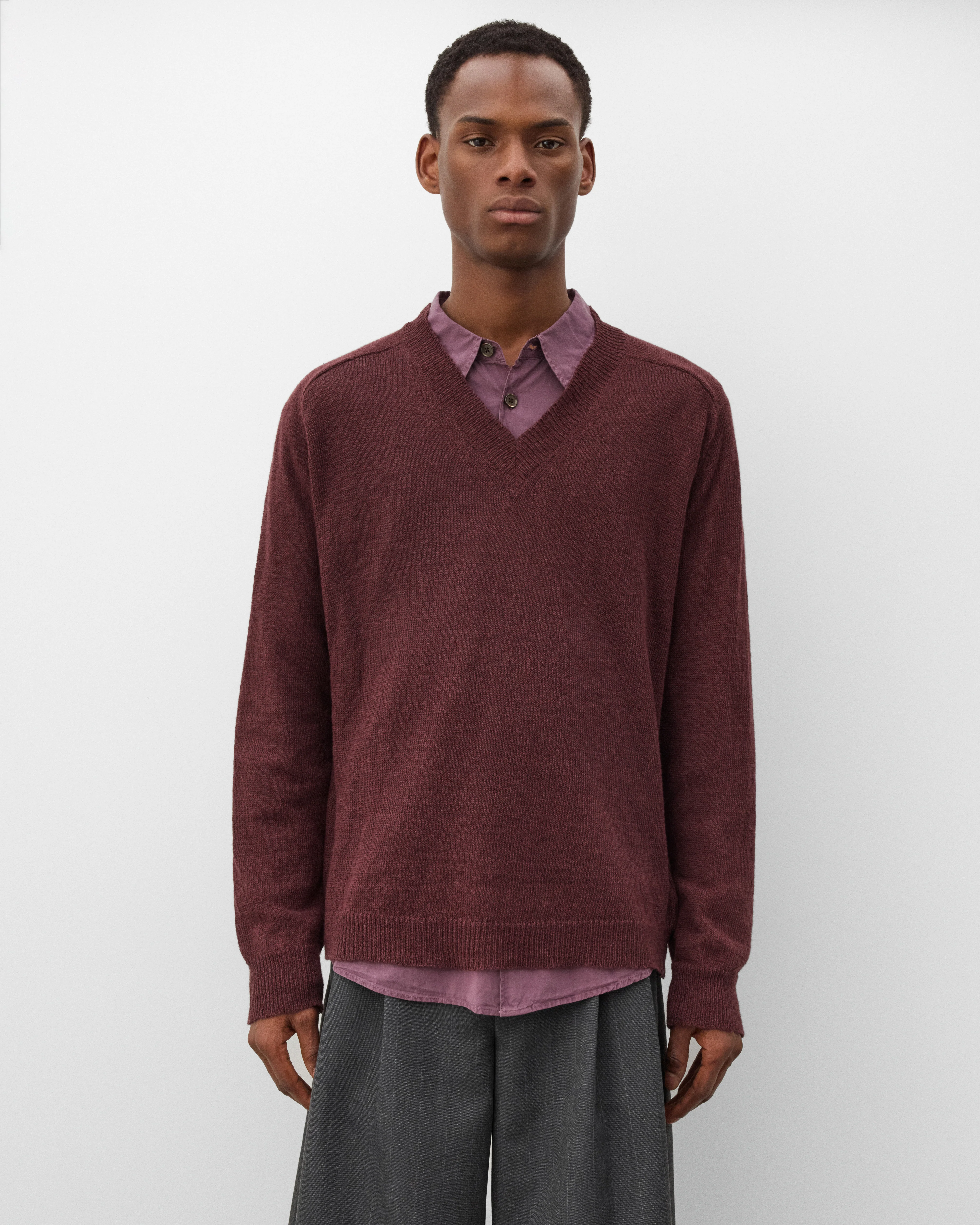 Our Legacy - Men's Rue V-Neck - (Cabernet) - Image 3