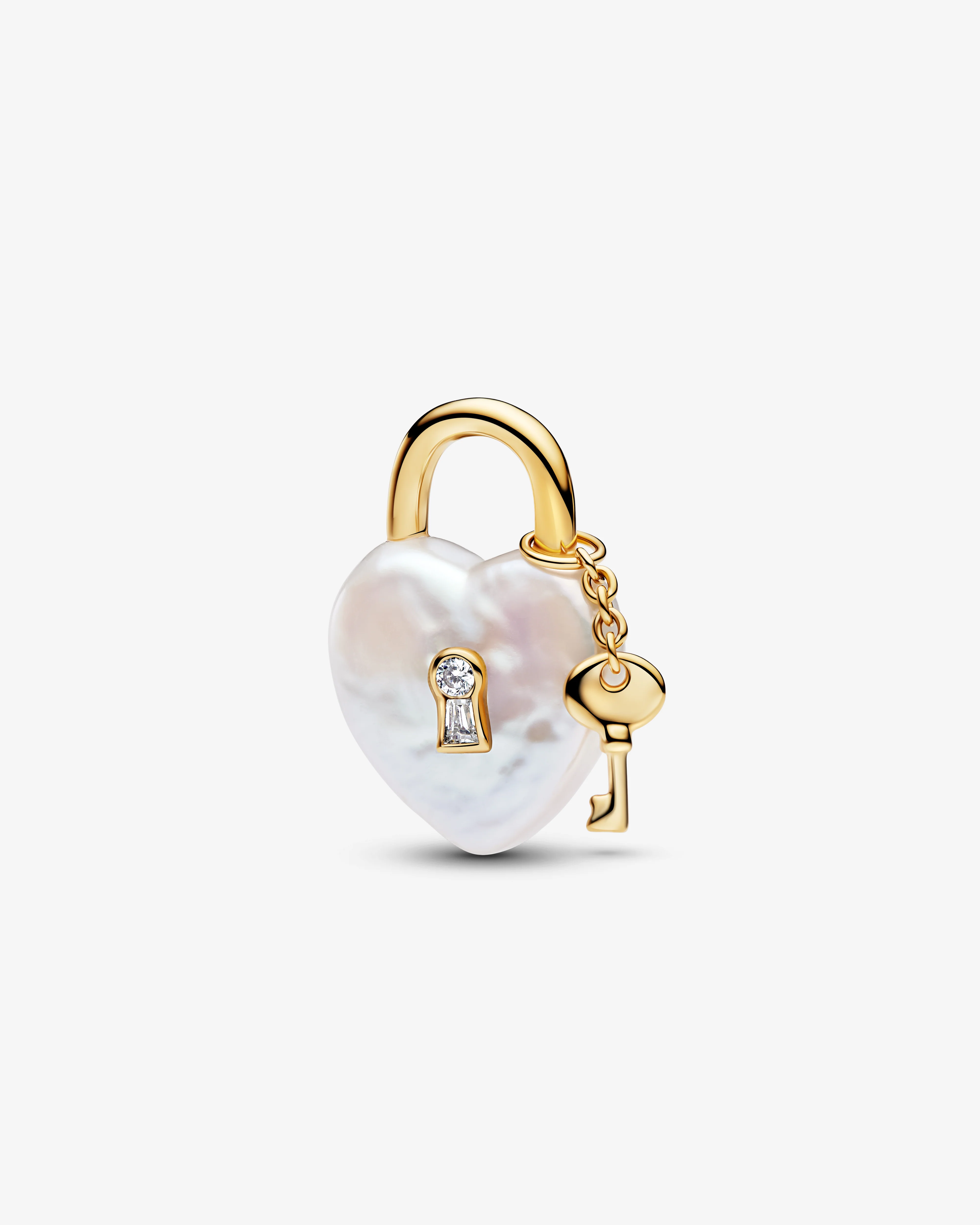 Pandora - Padlock Pendant - (Pearl/Gold) - Image 2