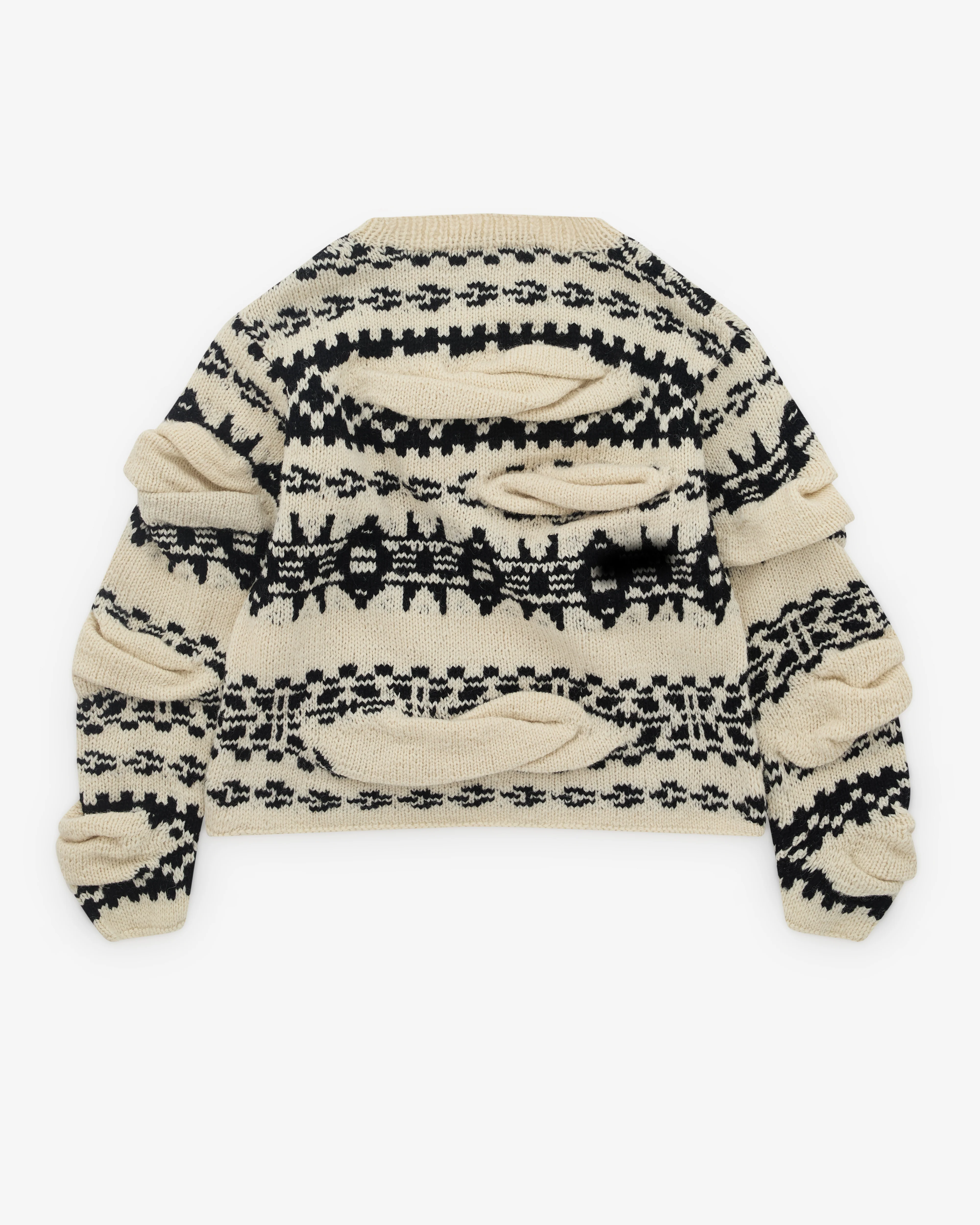 Pillings - Women's Patterned Sweater - (Off White) - Image 2