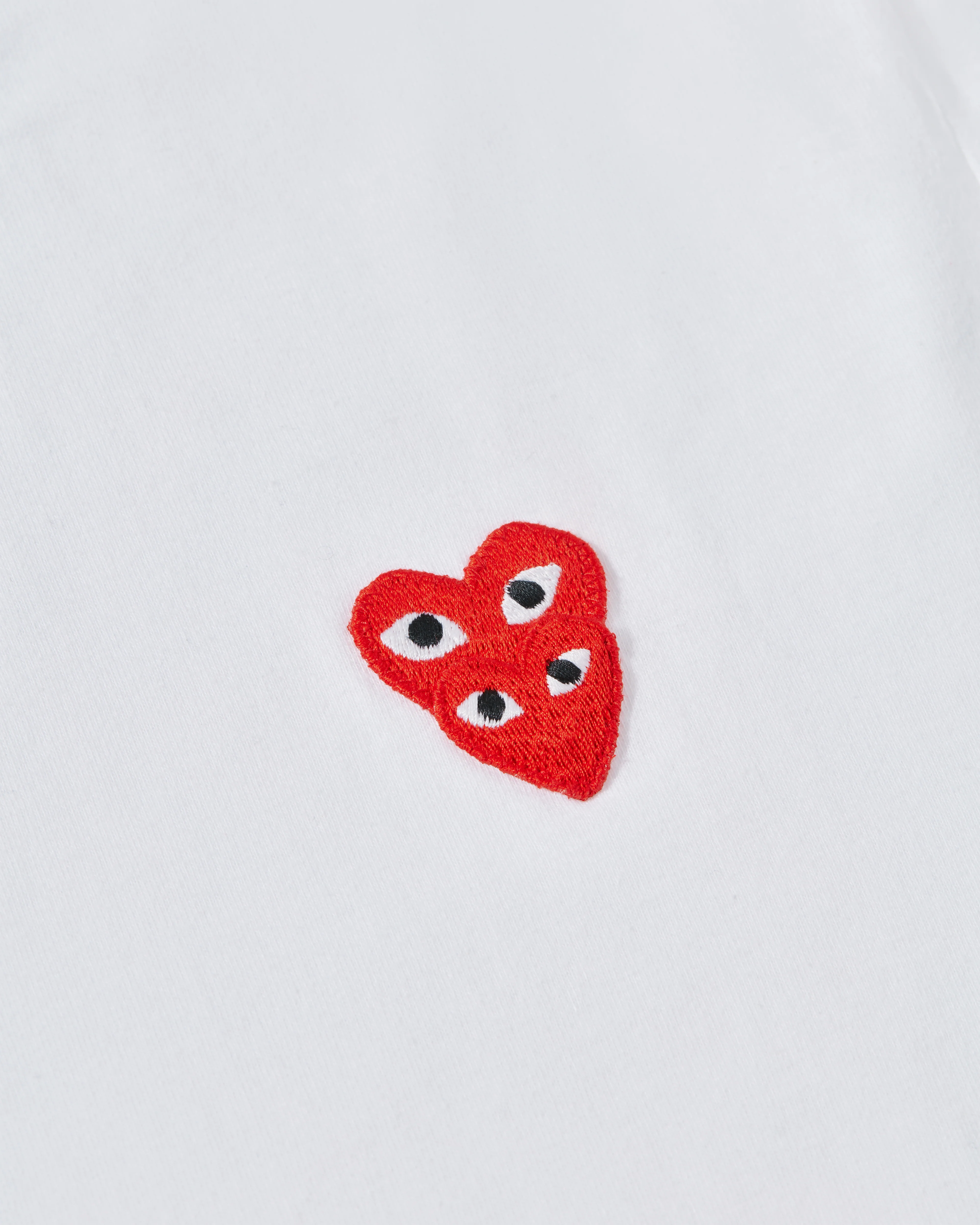 Play - T-Shirt with Double Red Heart - (White) - Image 2