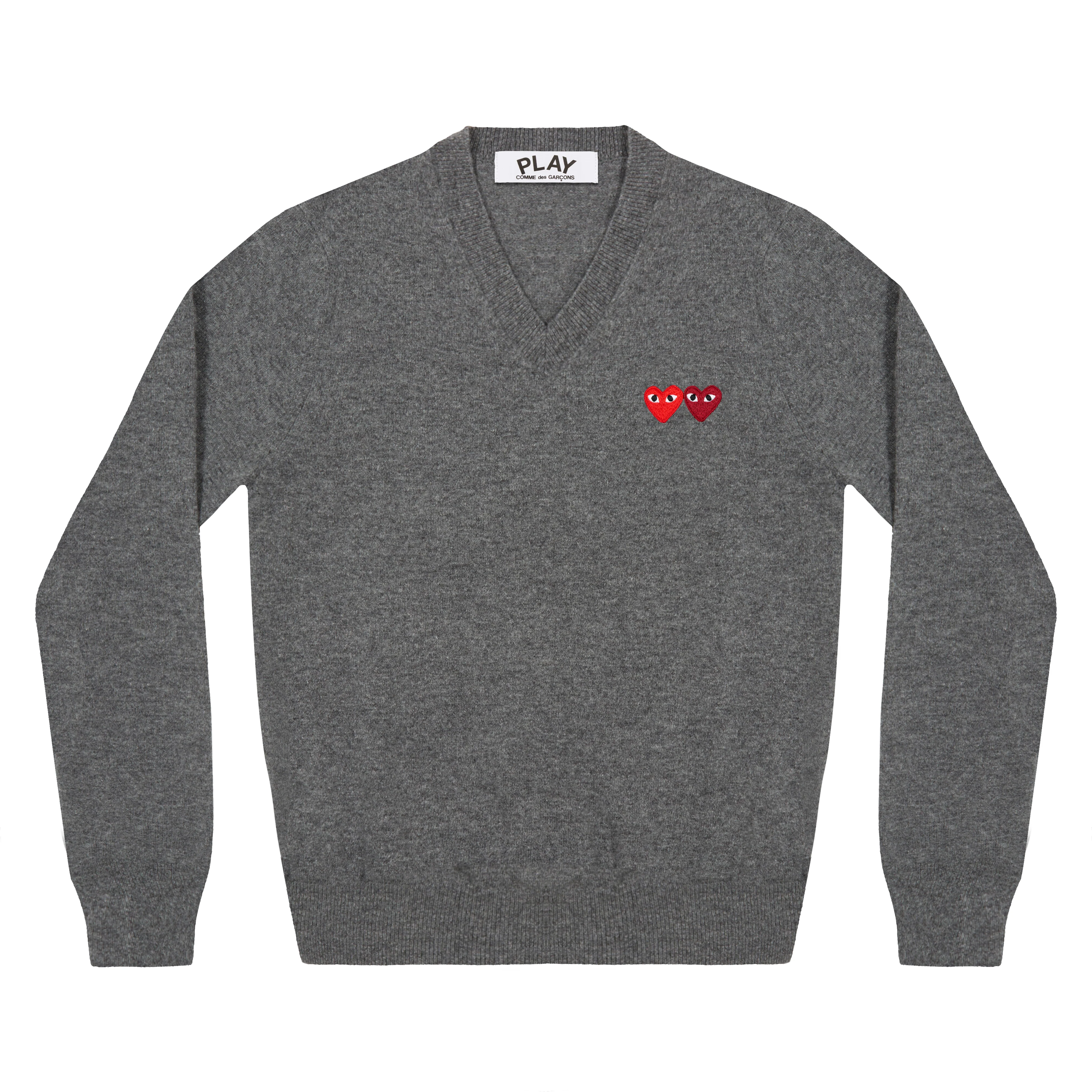 Play - Double Heart Sweater - (Grey)
