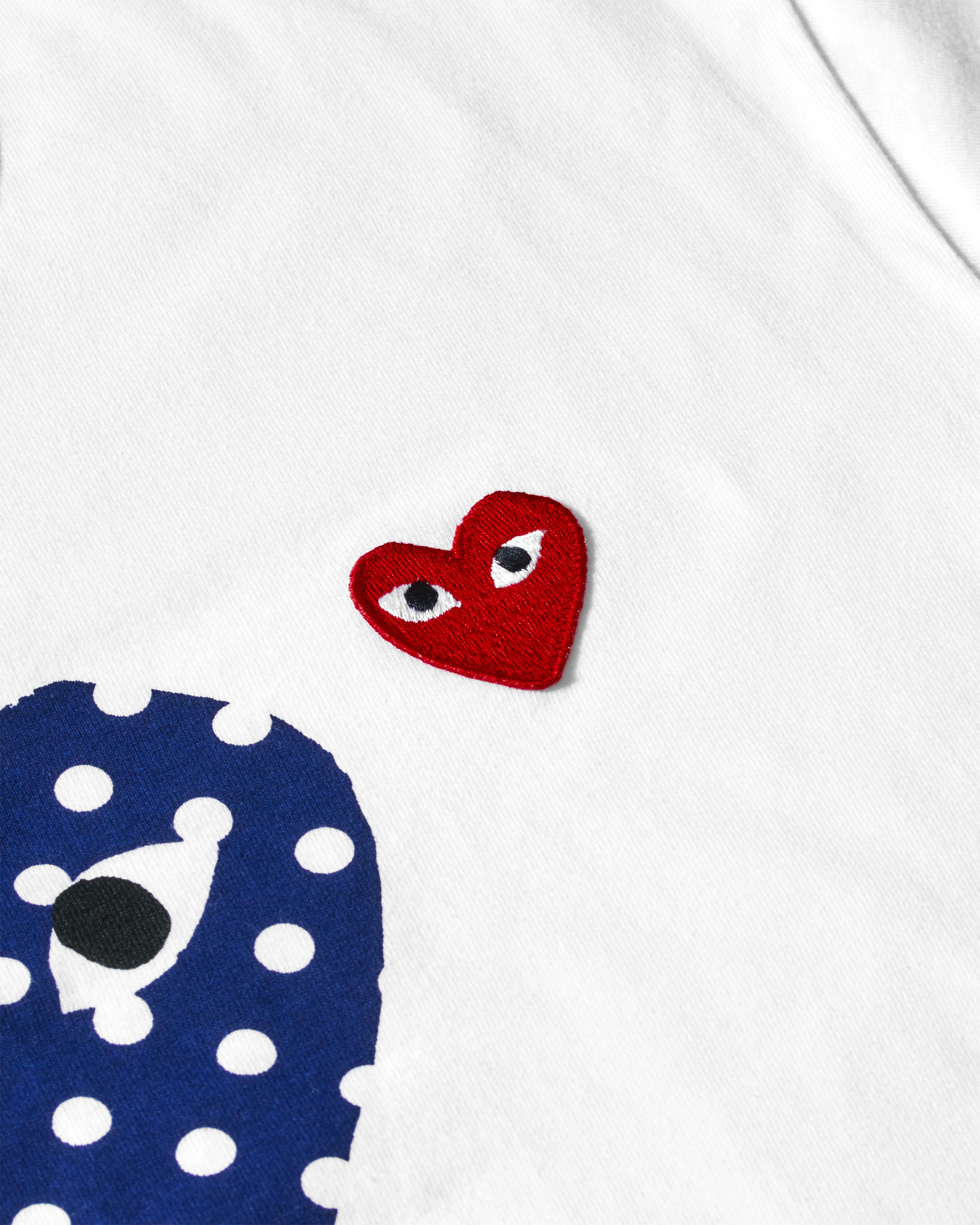 Play - Polka Dot Double Heart T-Shirt - (White) - Image 2