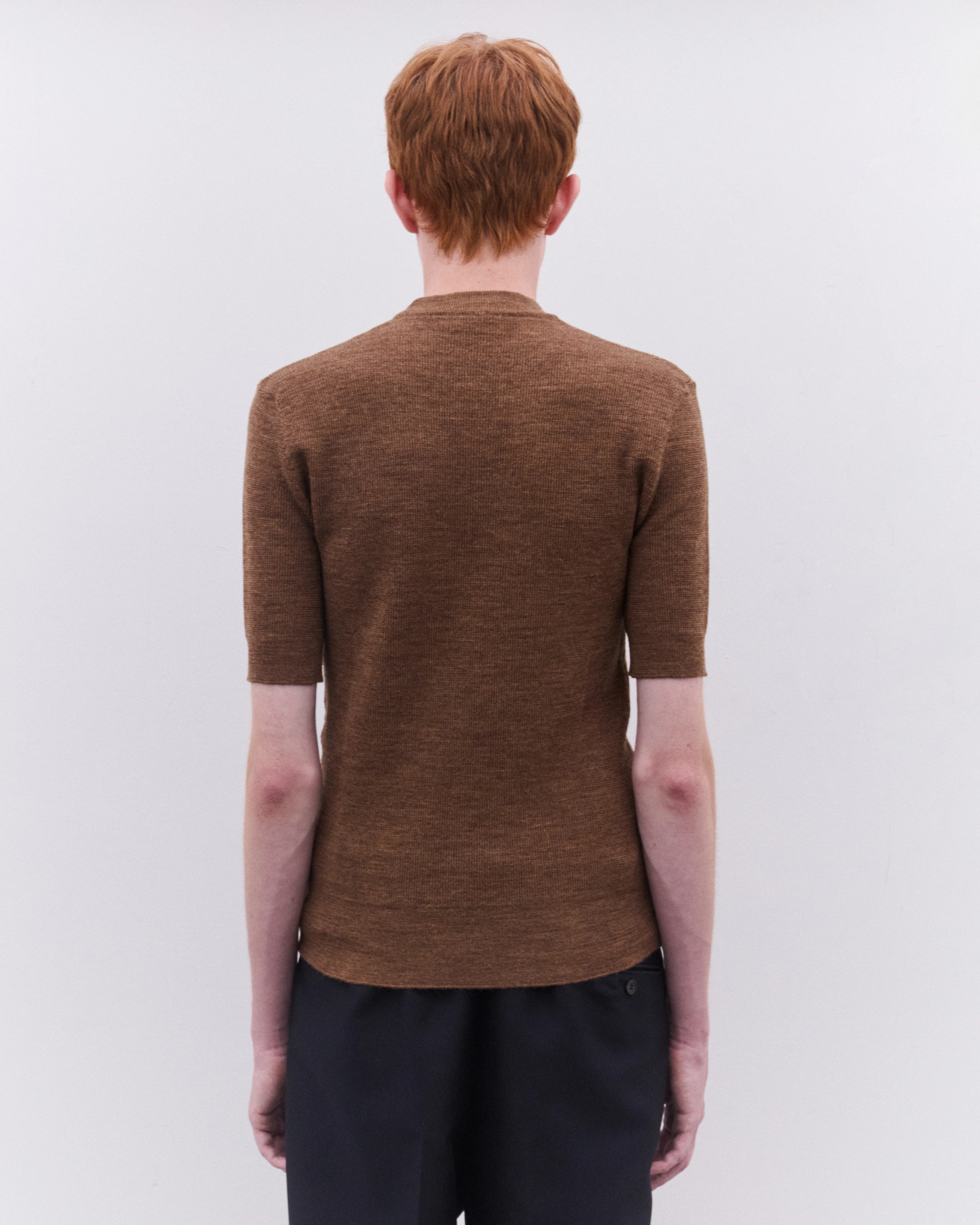 Prada - Men’s Anchor Short Sleeve Knit - (Light Brown) - Image 5
