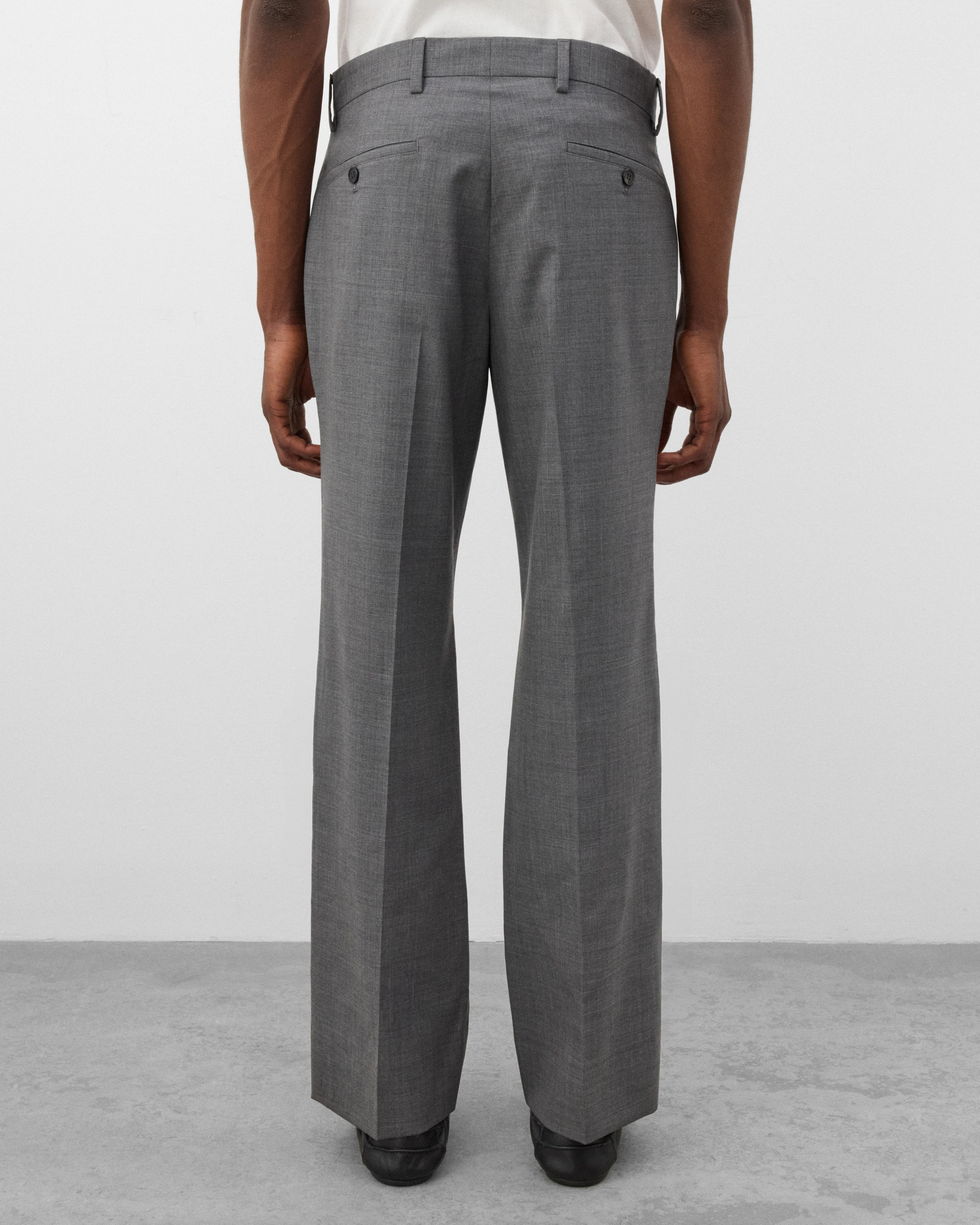 Prada - Men's Wool Flared Pants - (Grey) - Image 5