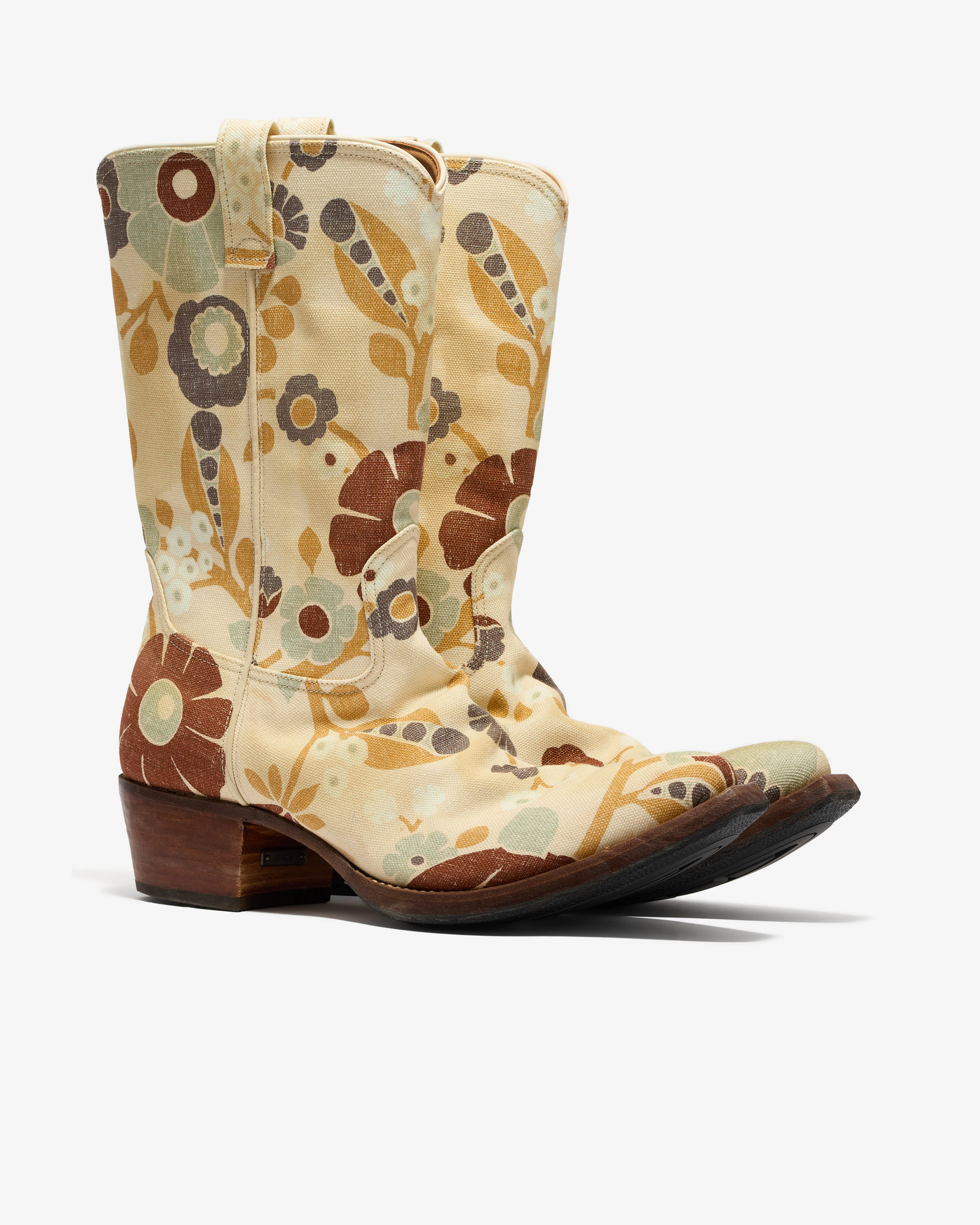 Prada - Men’s Printed Fabric Boots - (Desert Beige) - Image 3