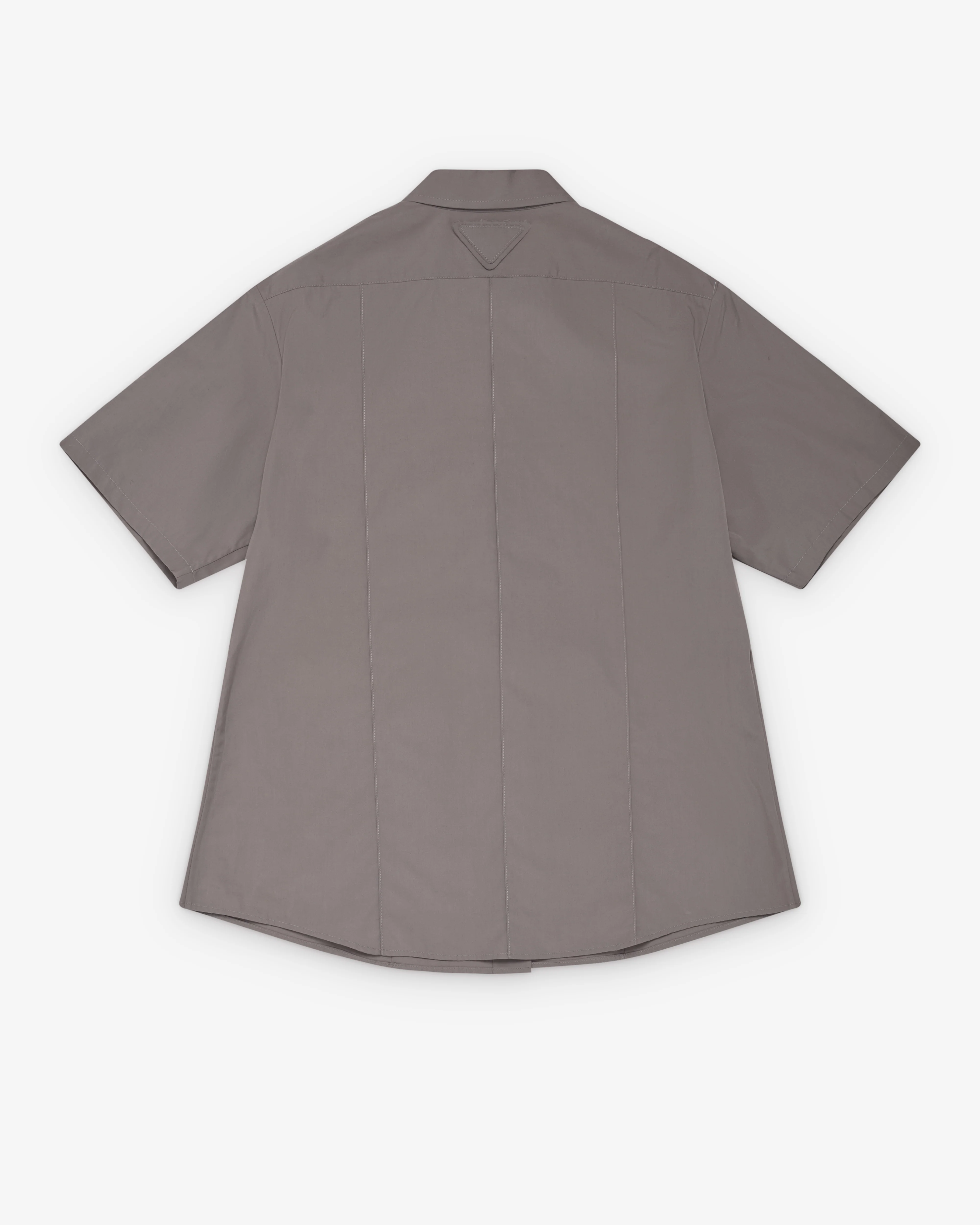 Prada - Women's Short Sleeved Poplin Shirt - (Iron Gray) - Image 2
