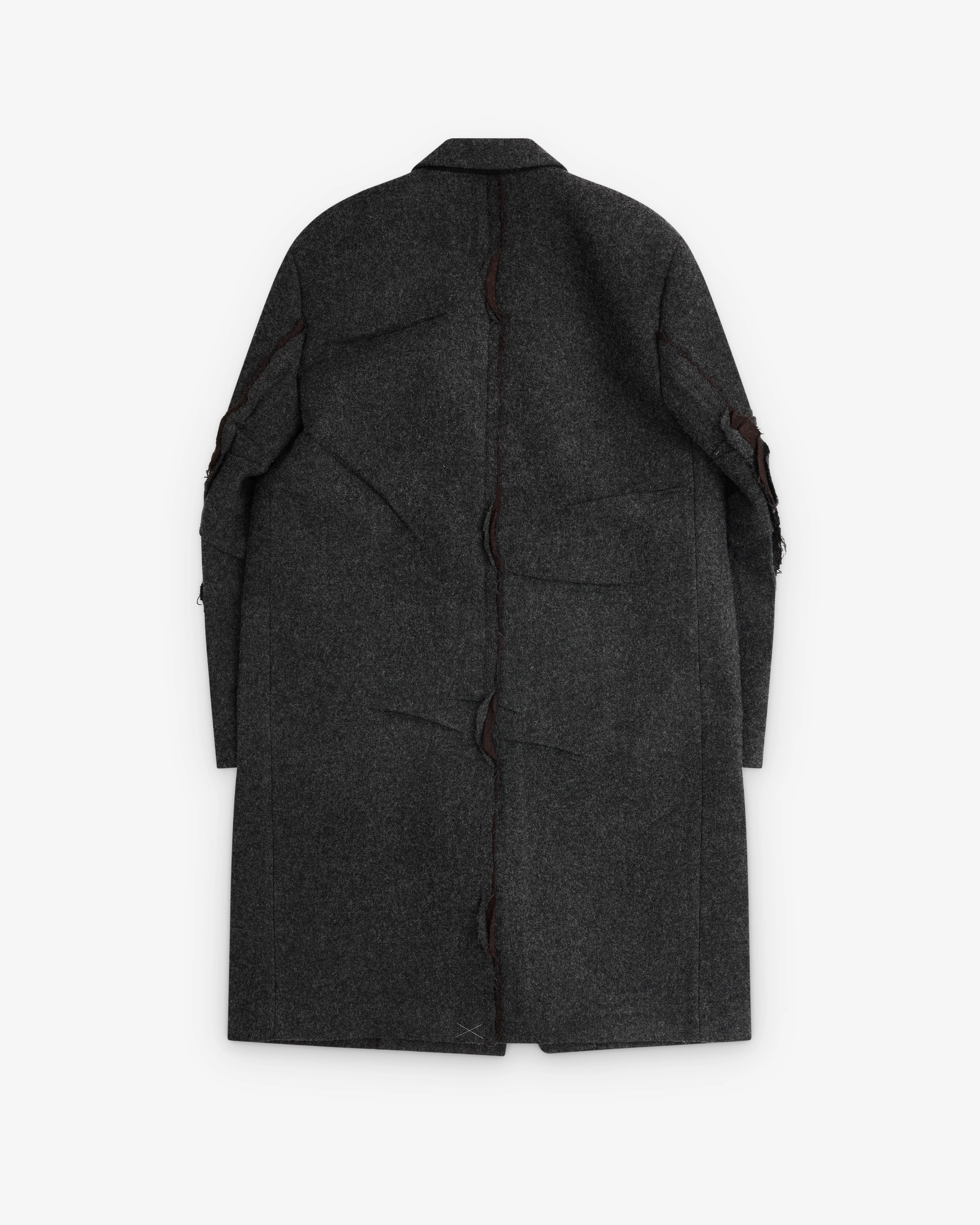 Prada - Women's Single-Breasted Shetland Wool Coat - (Slate Grey) - Image 2