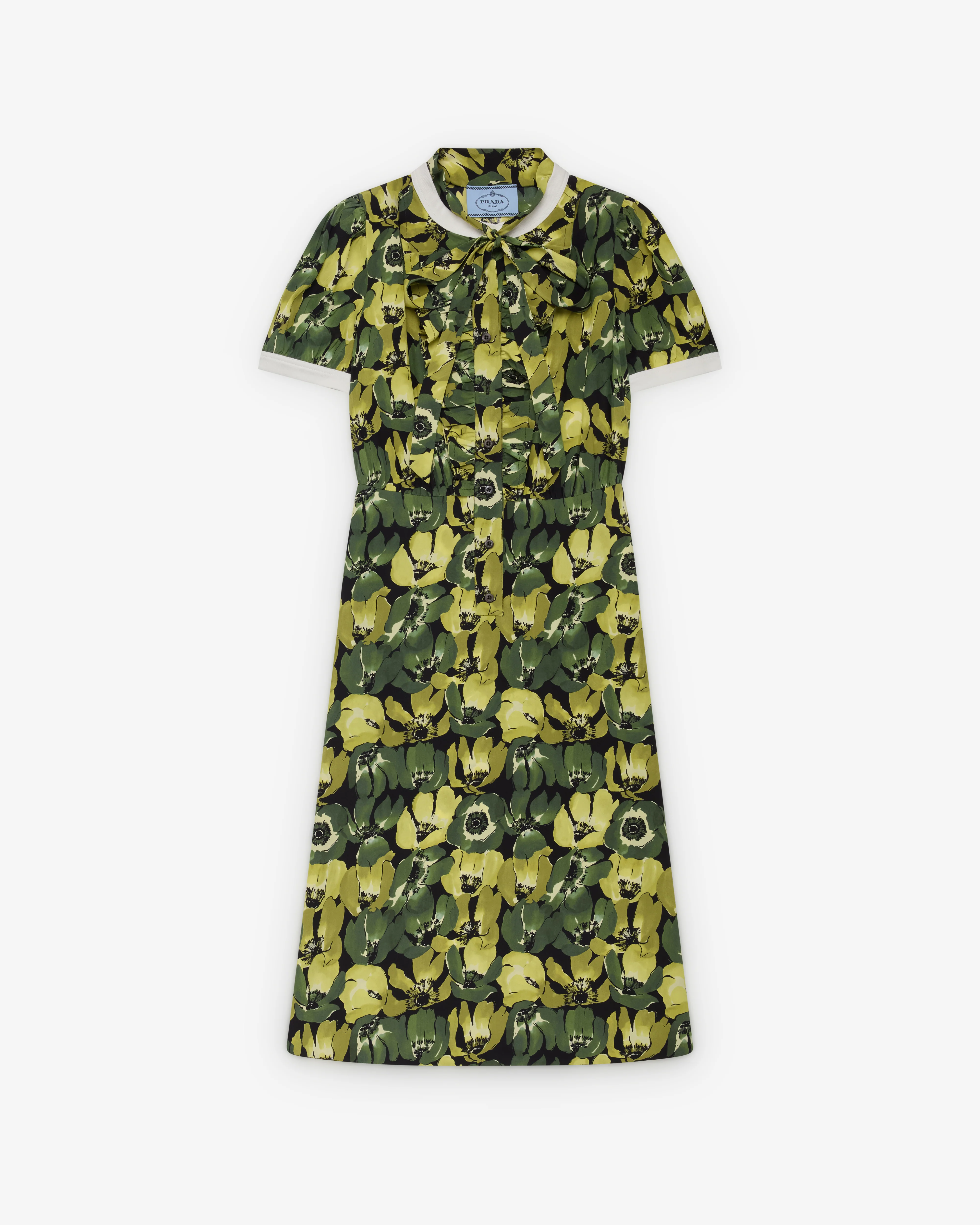 Prada - Women's Satin Crepe Dress - (Forest Green/Multi)