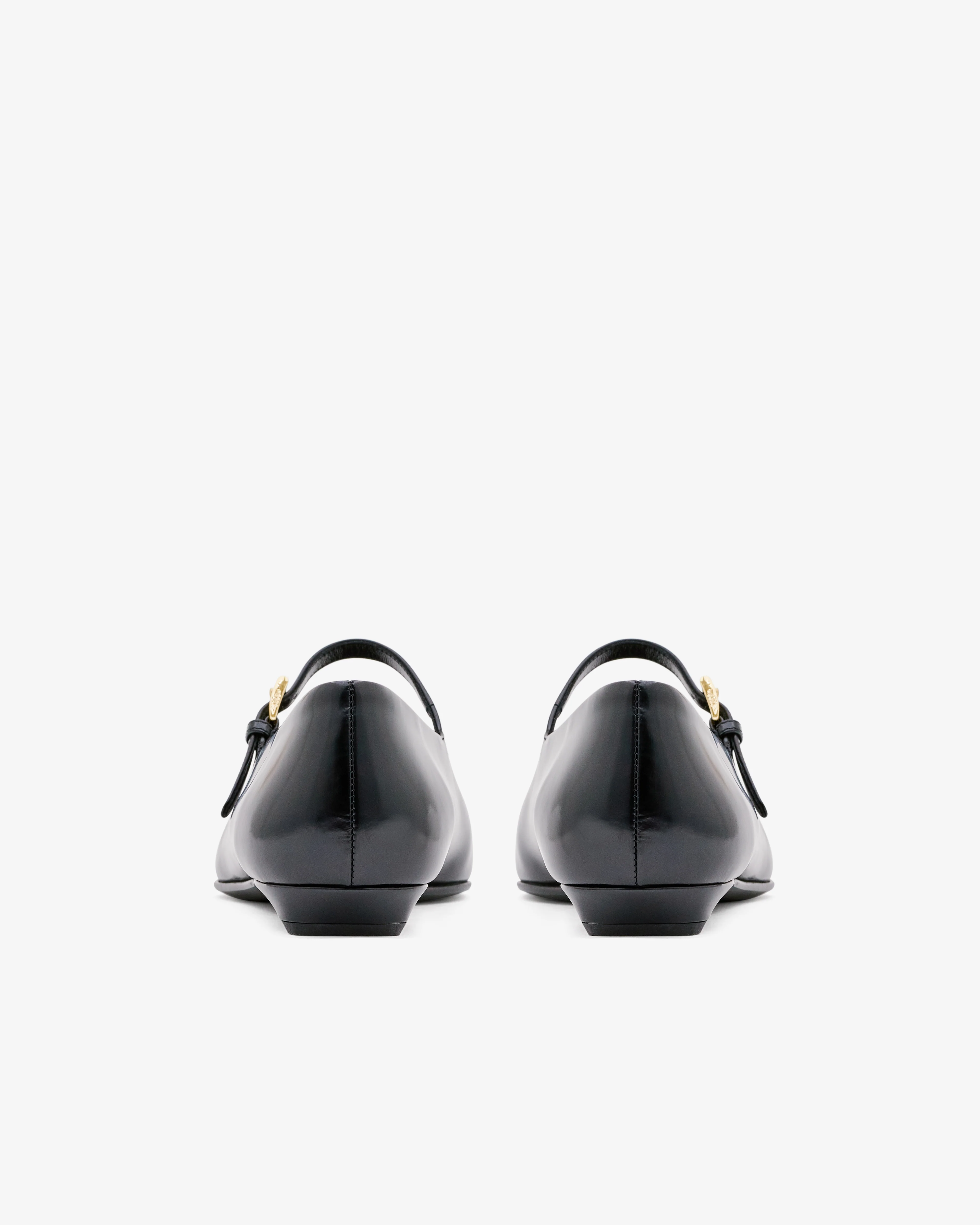 Prada - Women’s Brushed Leather Mary Jane Ballerinas - (Black) - Image 4