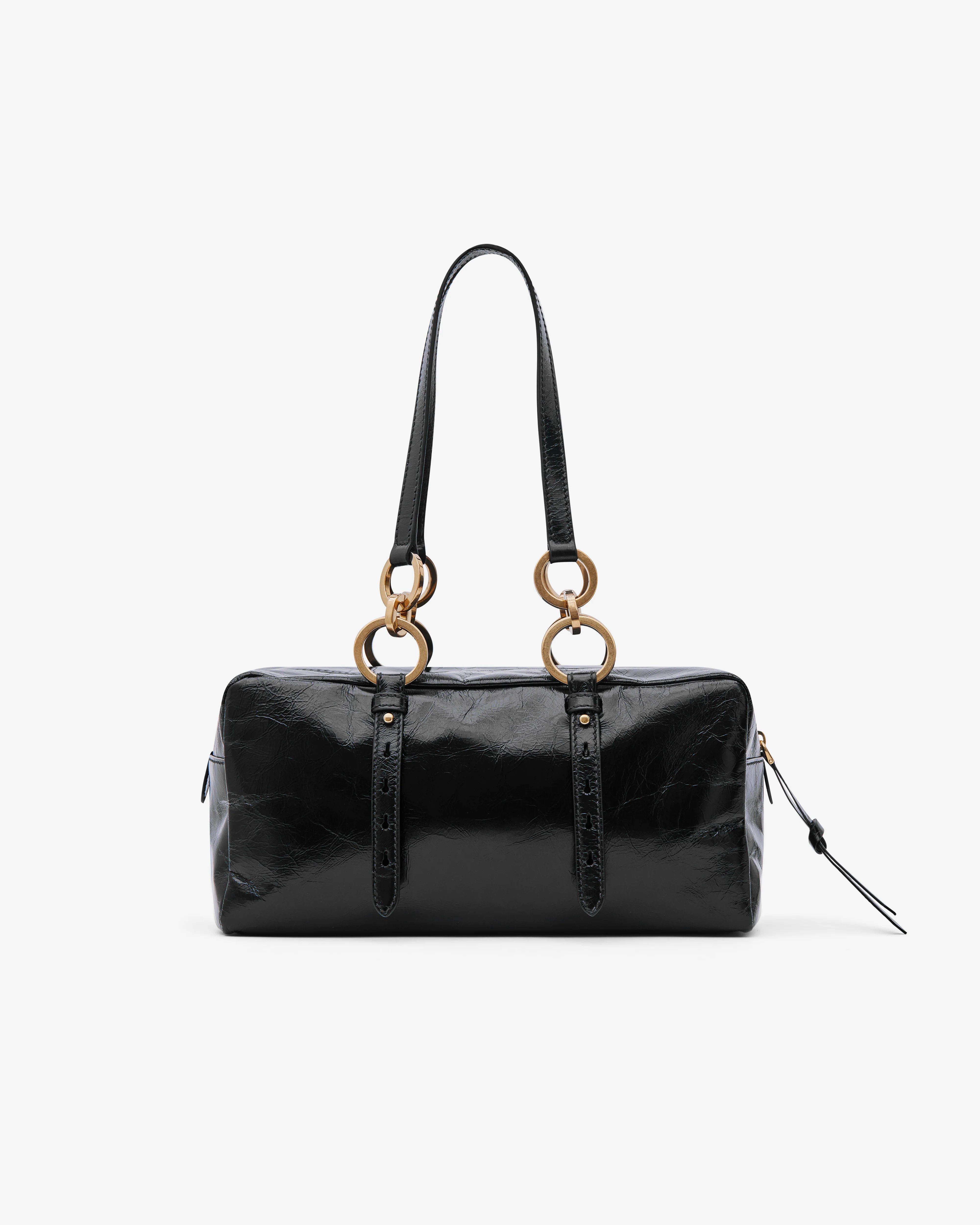 Prada - Women’s Dangle Medium Leather Top-handle Bag - (Black) - Image 3