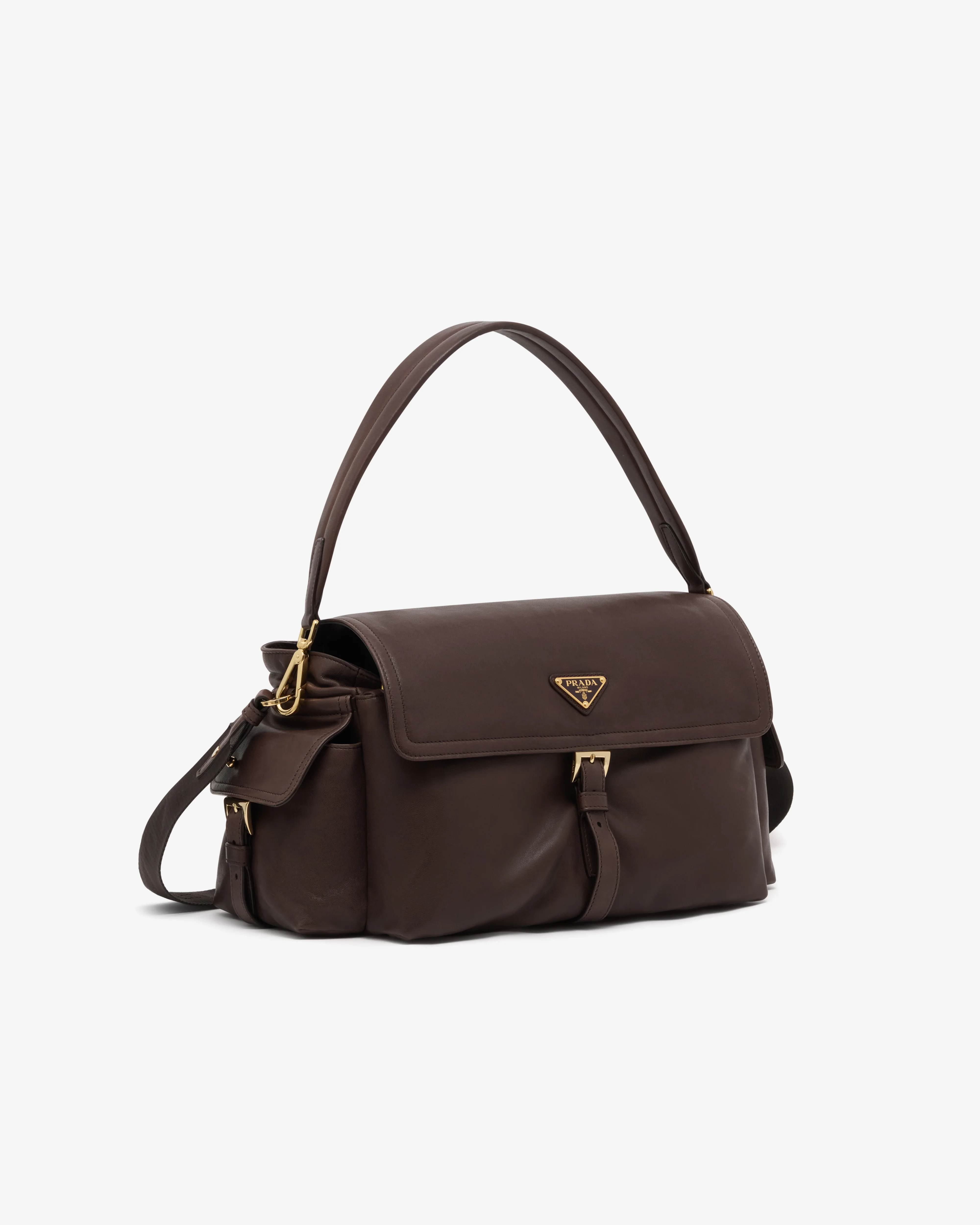 Prada - Women's Explore Large Leather Shoulder Bag - (Brown) - Image 2