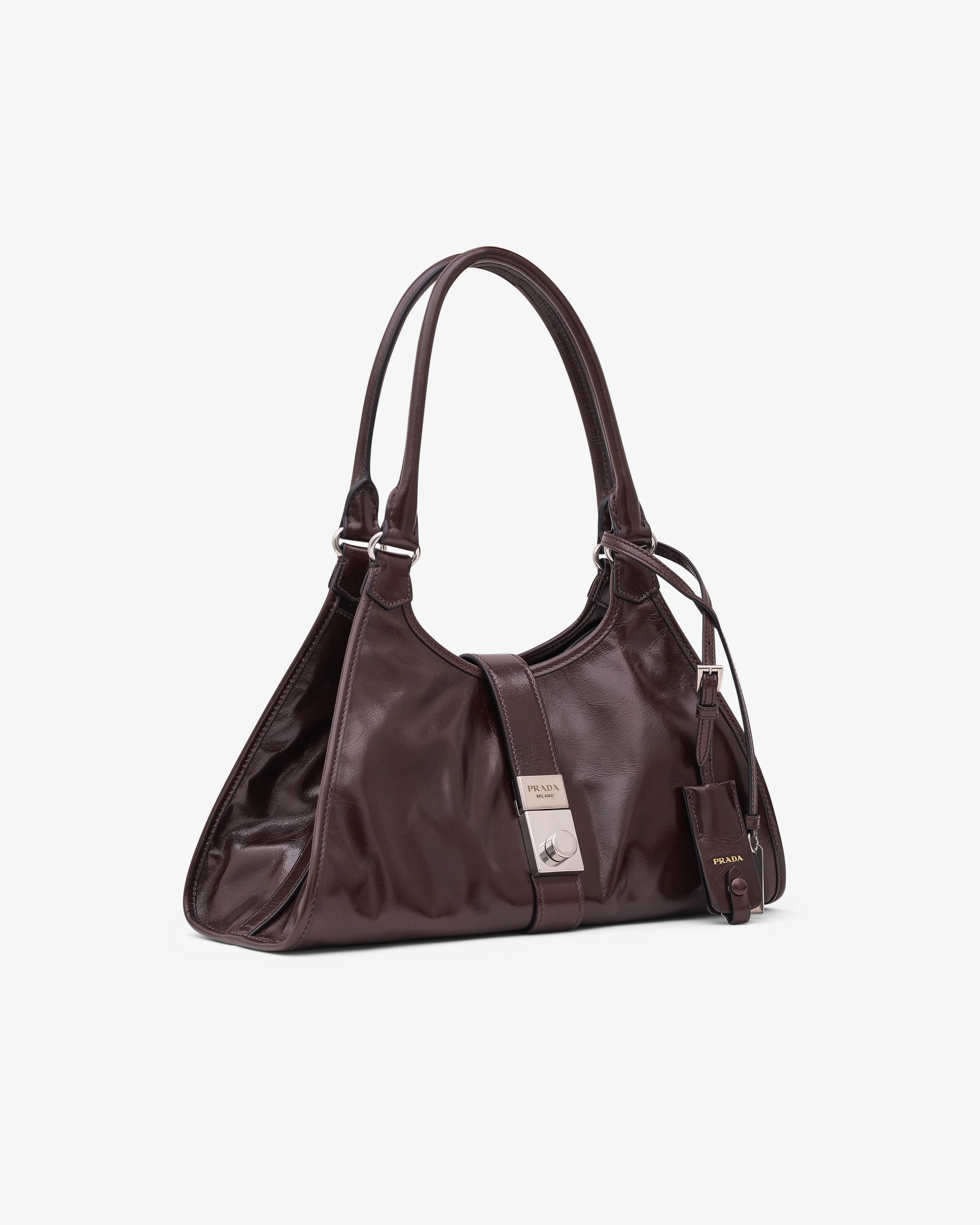 Prada - Medium Leather Tote Bag - (Dark Brown) - Image 2