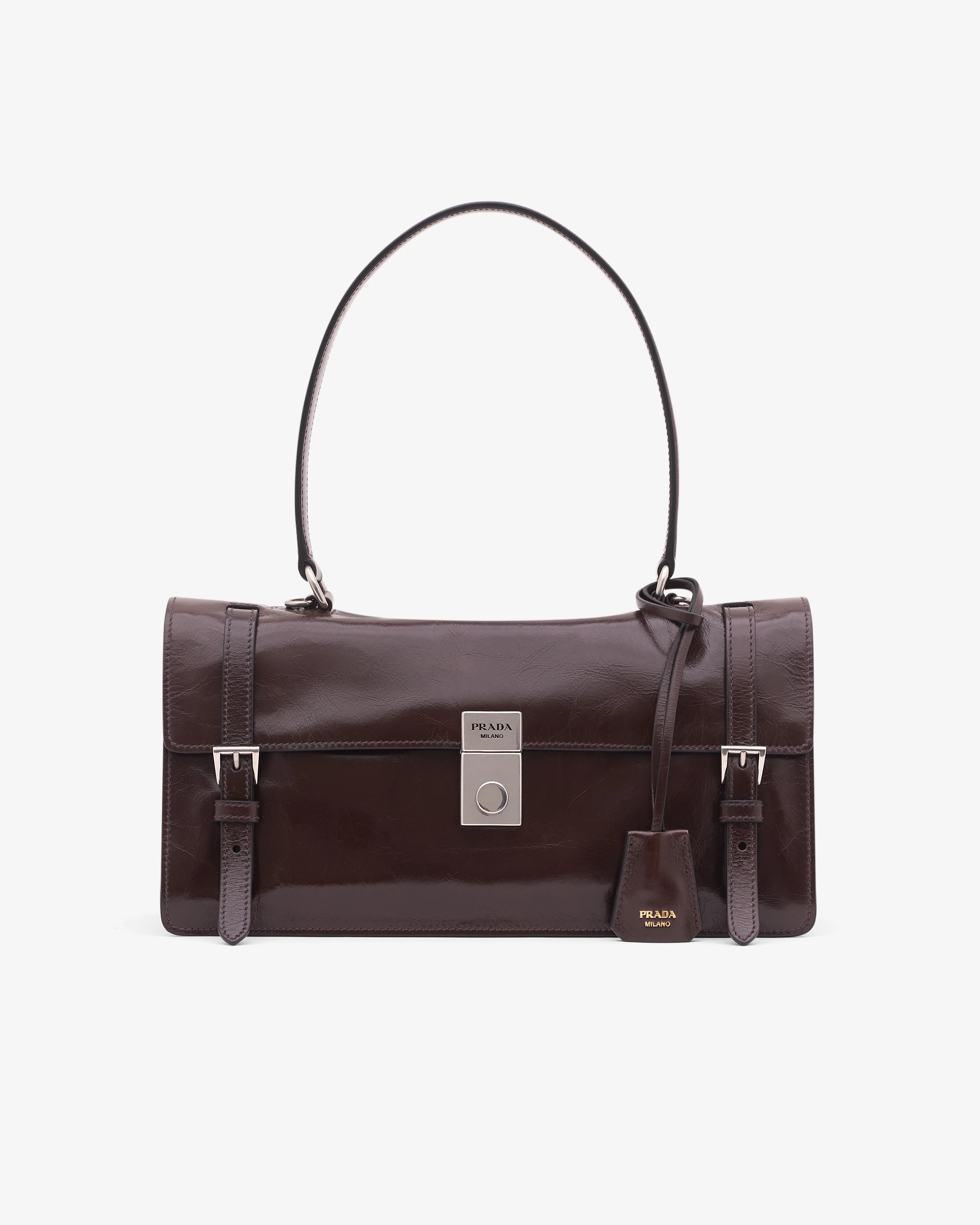 Prada - Women’s Medium Leather Handbag - (Dark Brown)