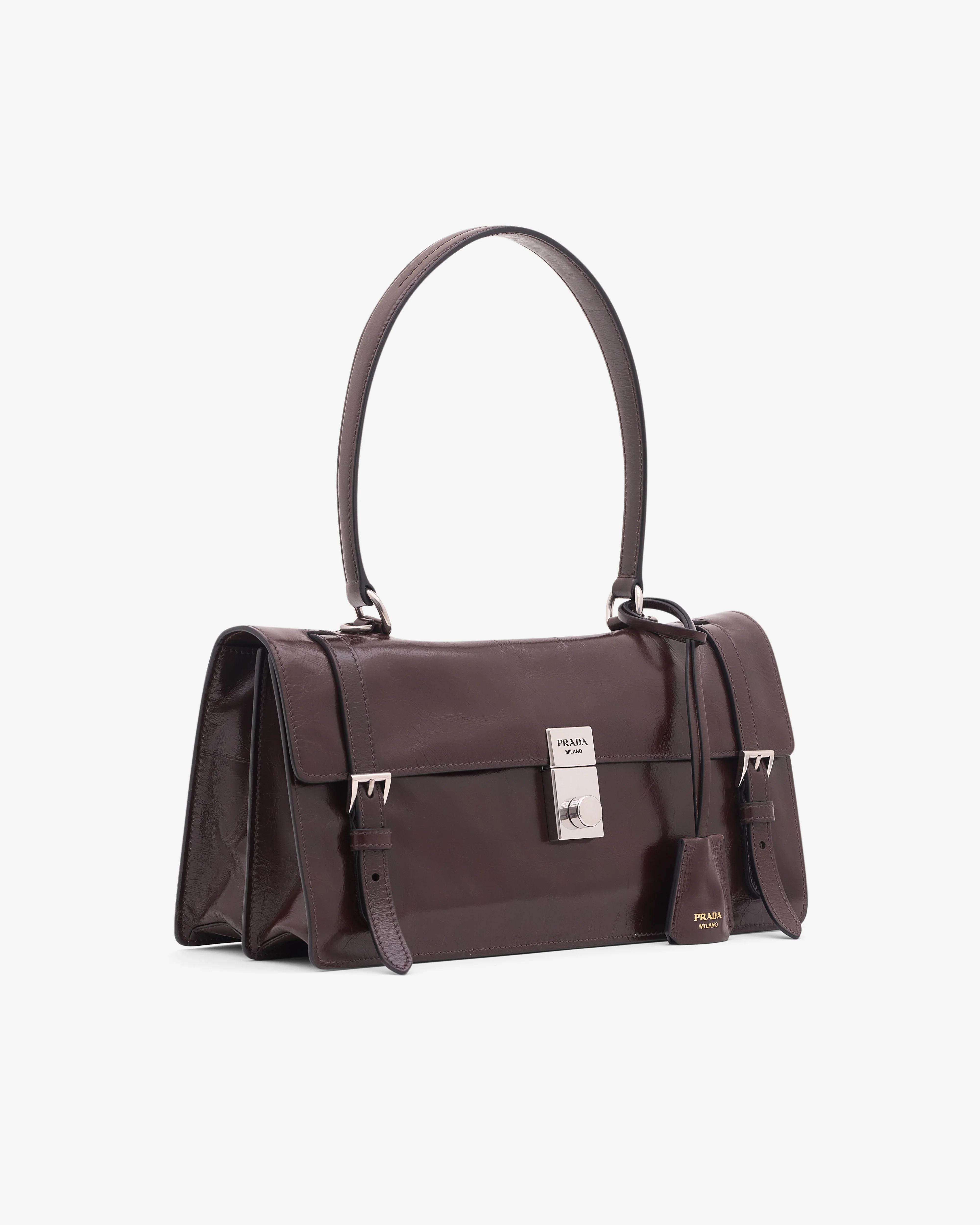 Prada - Women’s Medium Leather Handbag - (Dark Brown) - Image 2